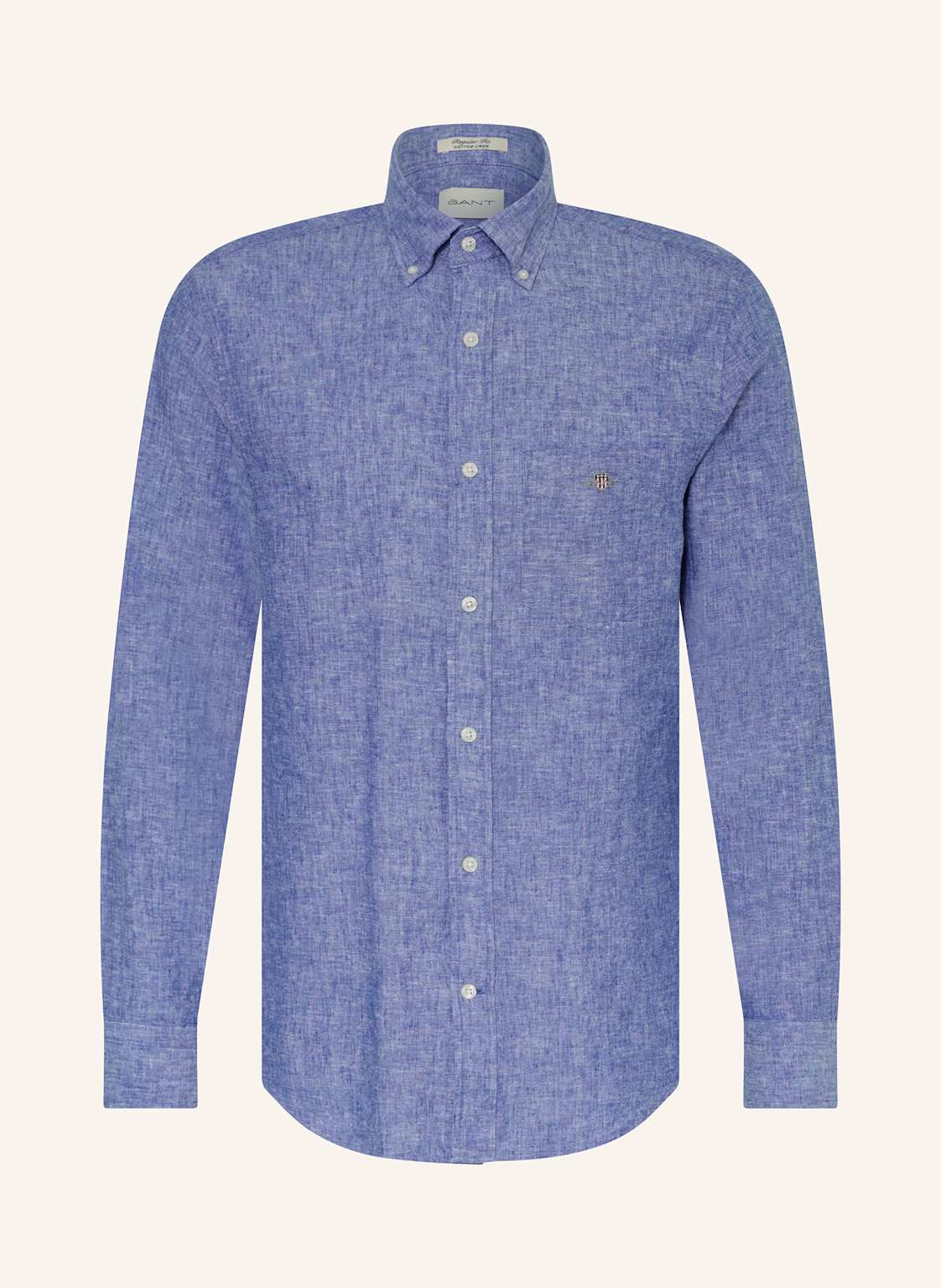 Gant Hemd Regular Fit Mit Leinen blau von Gant