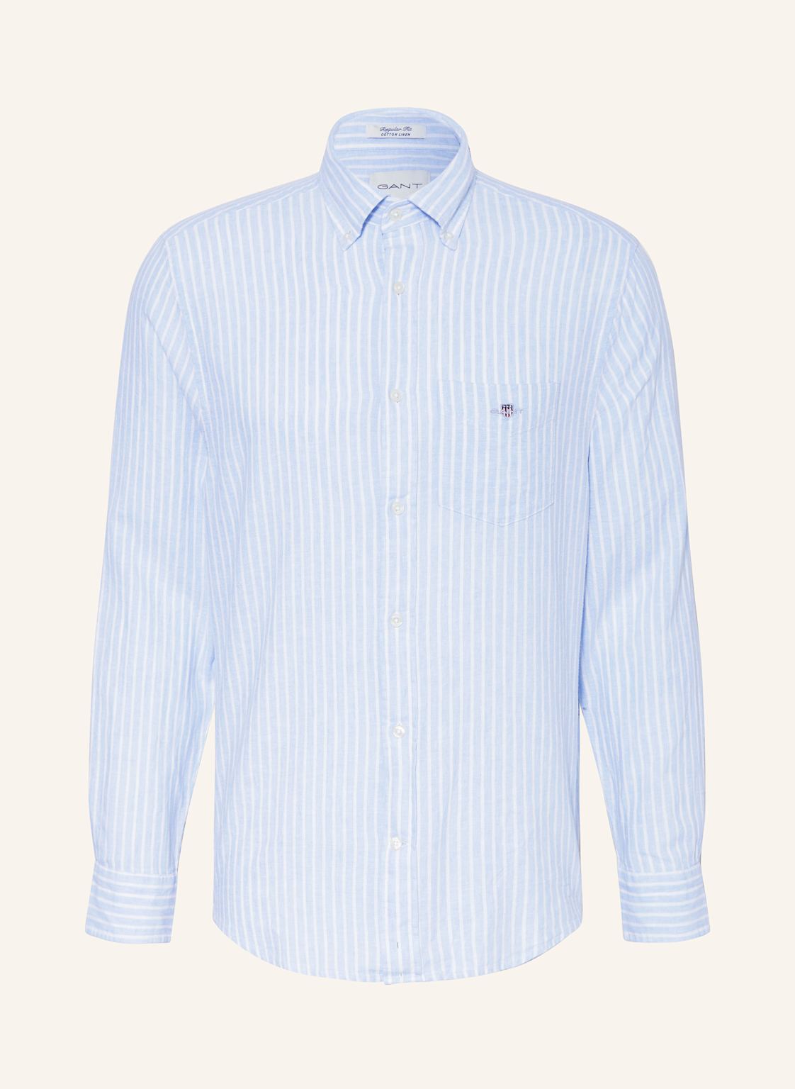 Gant Hemd Regular Fit Mit Leinen blau von Gant