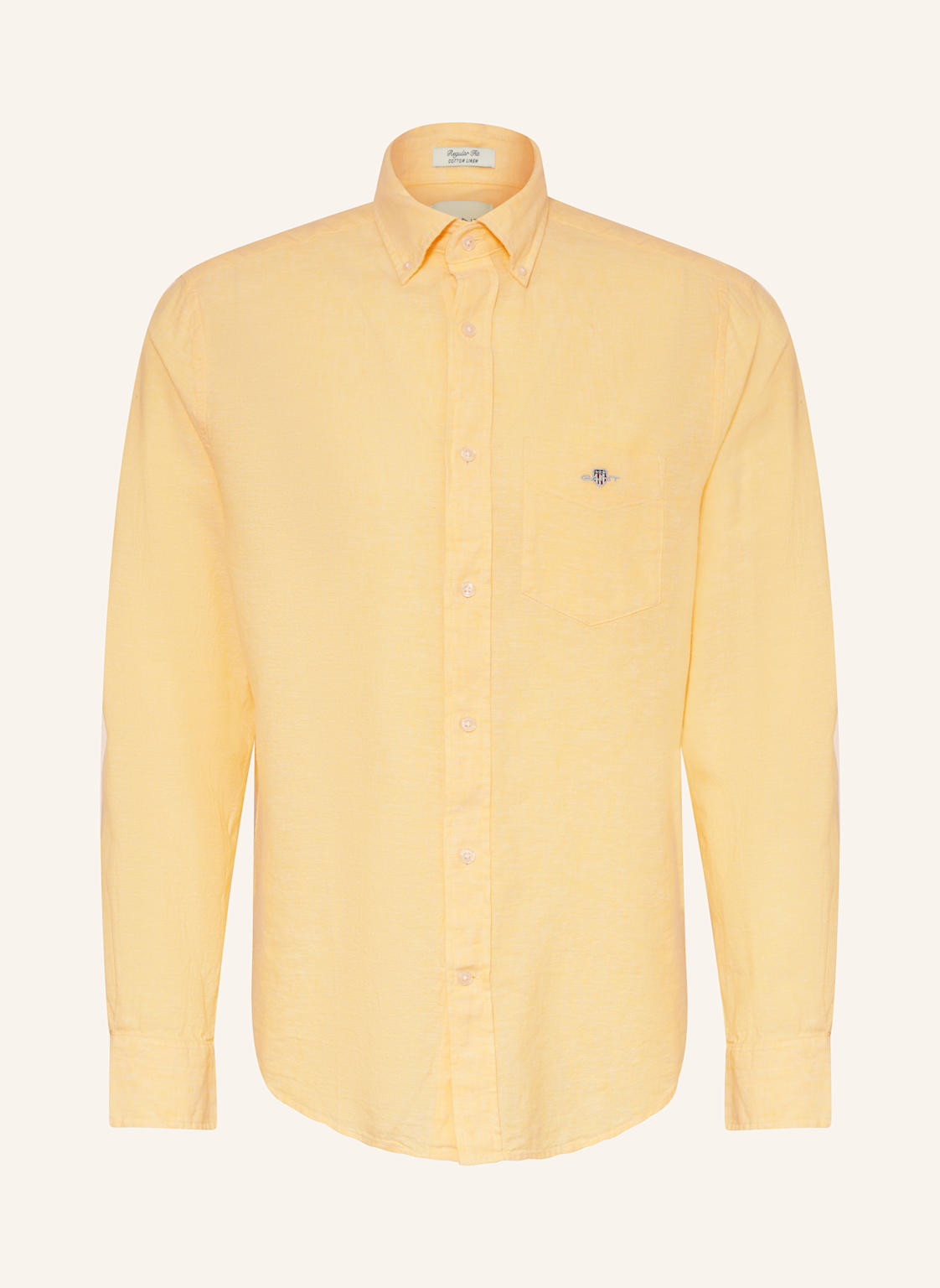 Gant Hemd Regular Fit Mit Leinen gelb Gant Hemd Regular Fit Mit Leinen gelb von Gant