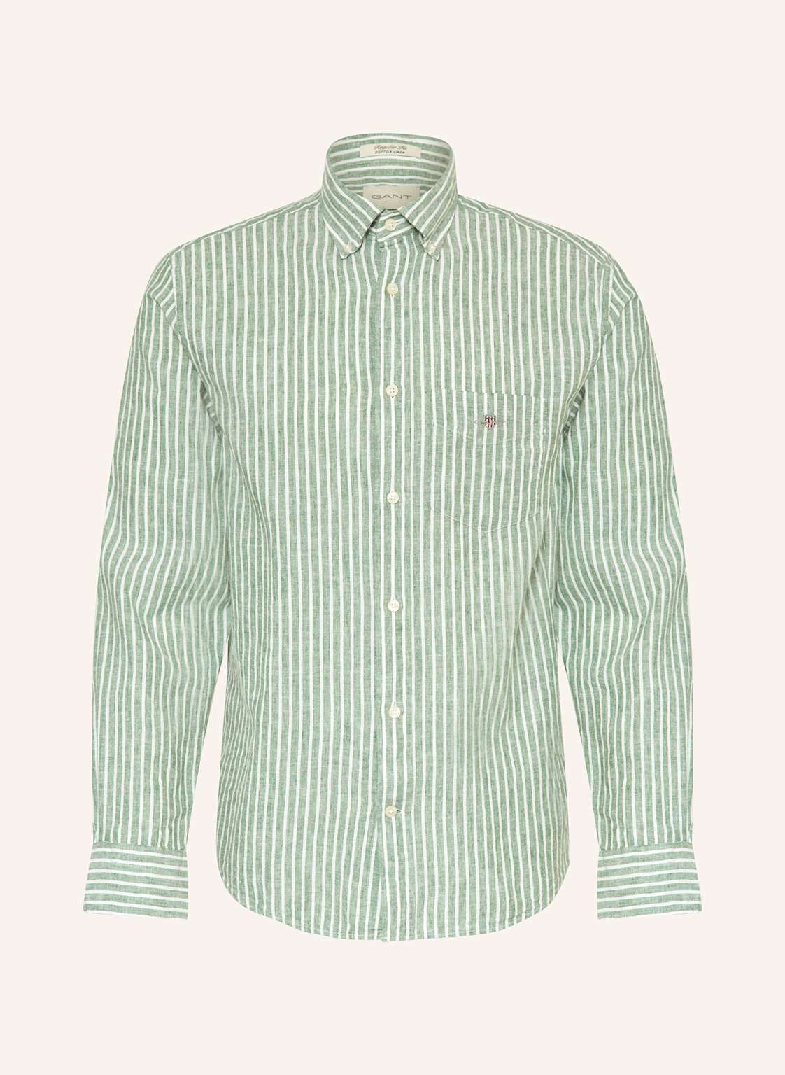 Gant Hemd Regular Fit Mit Leinen gruen von Gant