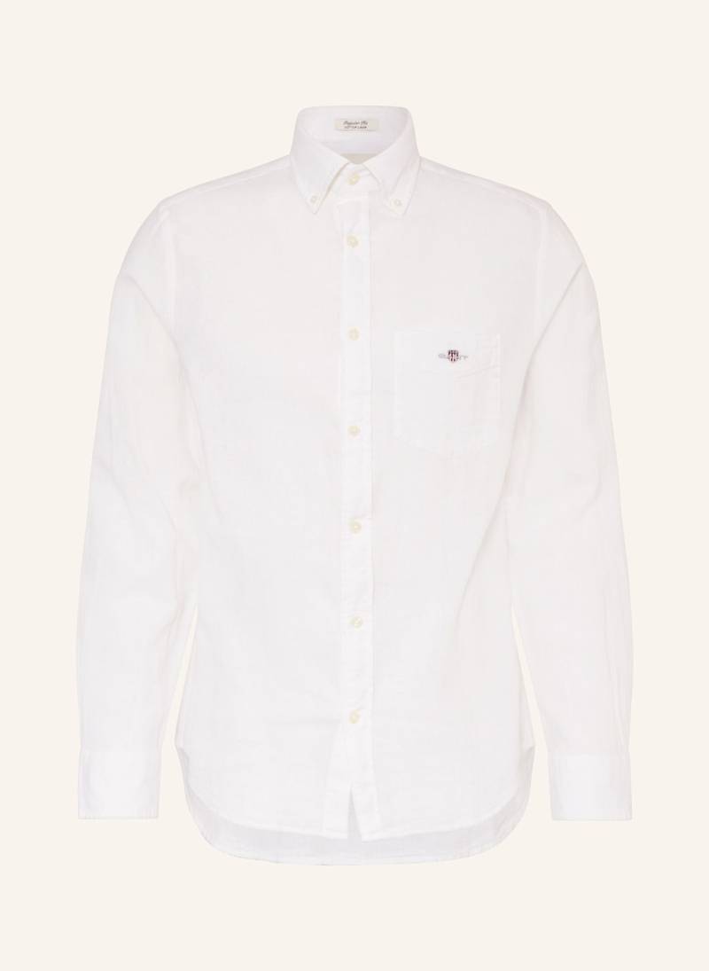 Gant Hemd Regular Fit Mit Leinen weiss von Gant