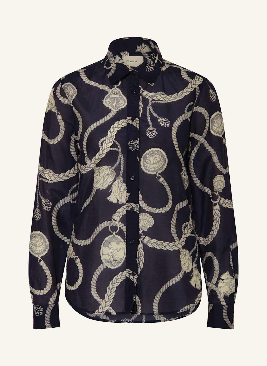 Gant Hemdbluse Mit Seide blau Gant Hemdbluse Mit Seide blau von Gant