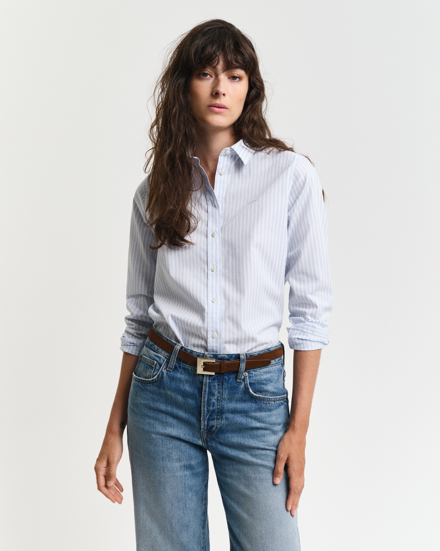 Gant Hemdbluse »REG POPLIN STRIPED SHIRT«, mit einer kleinen Logostickerei auf der Brust von Gant