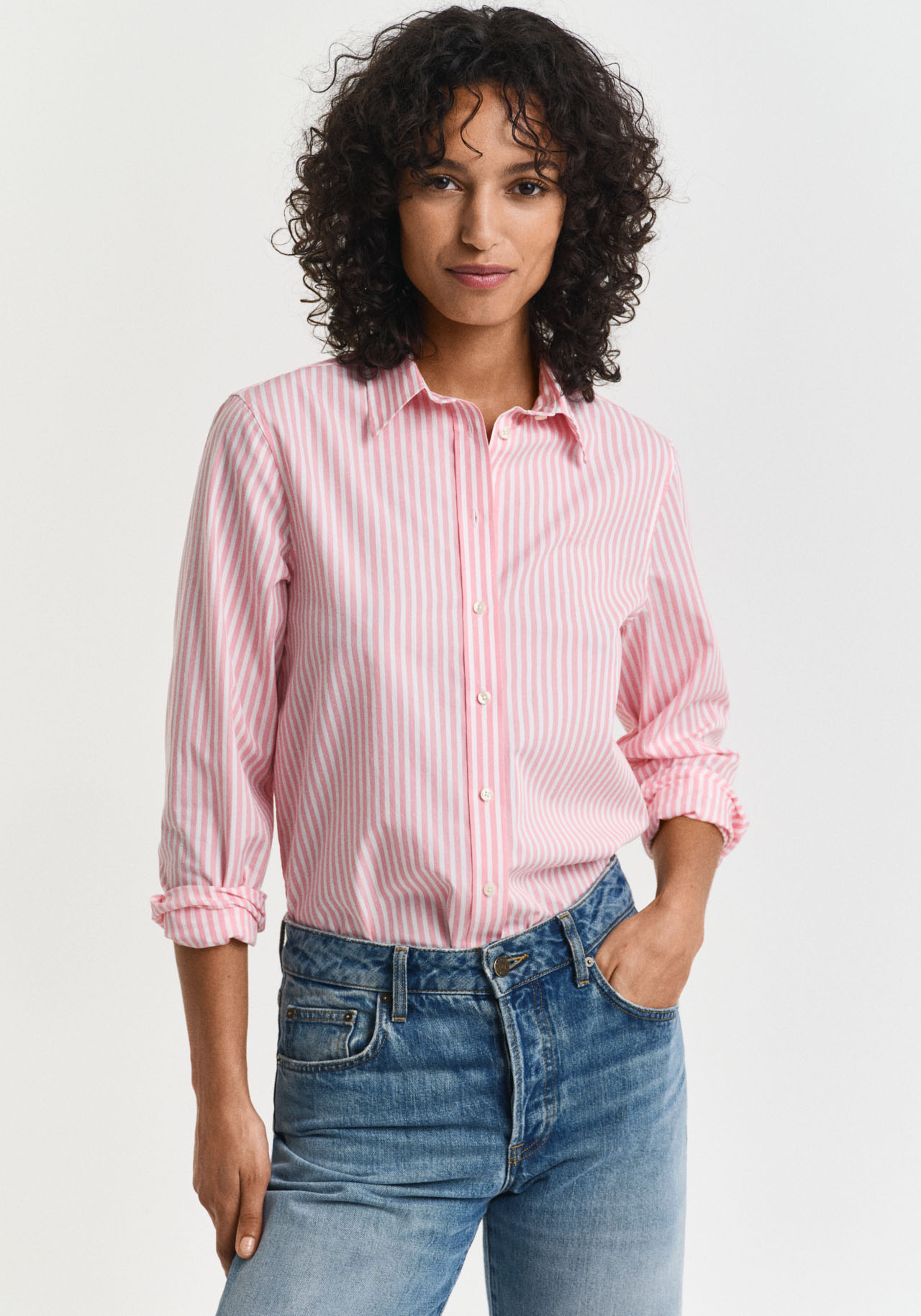 Gant Hemdbluse »REG POPLIN STRIPED SHIRT«, mit einer kleinen Logostickerei auf der Brust von Gant