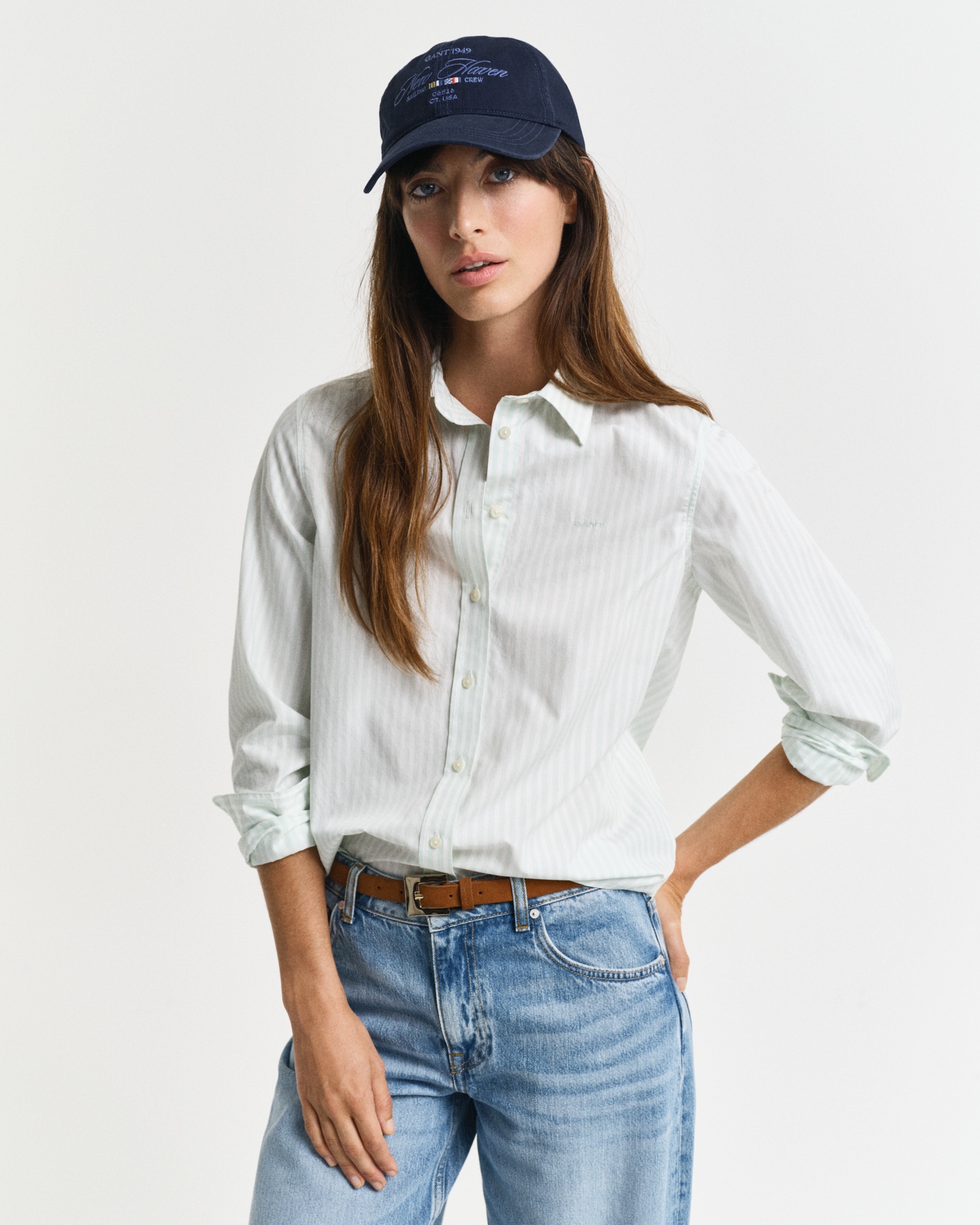 Gant Hemdbluse »REG POPLIN STRIPED SHIRT«, mit einer kleinen Logostickerei auf der Brust von Gant