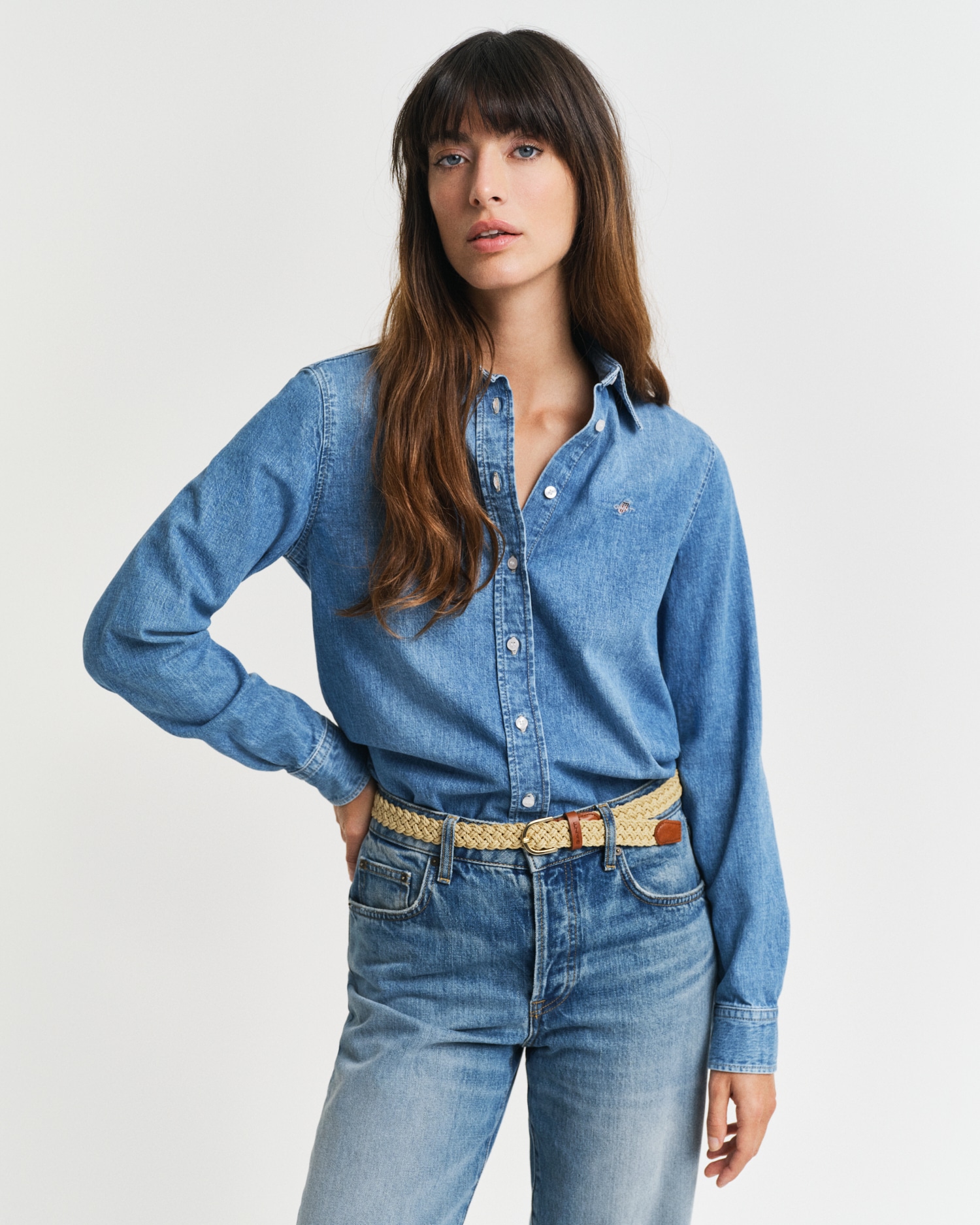 Gant Jeansbluse »REG DENIM SHIRT«, mit modischer Waschung von Gant