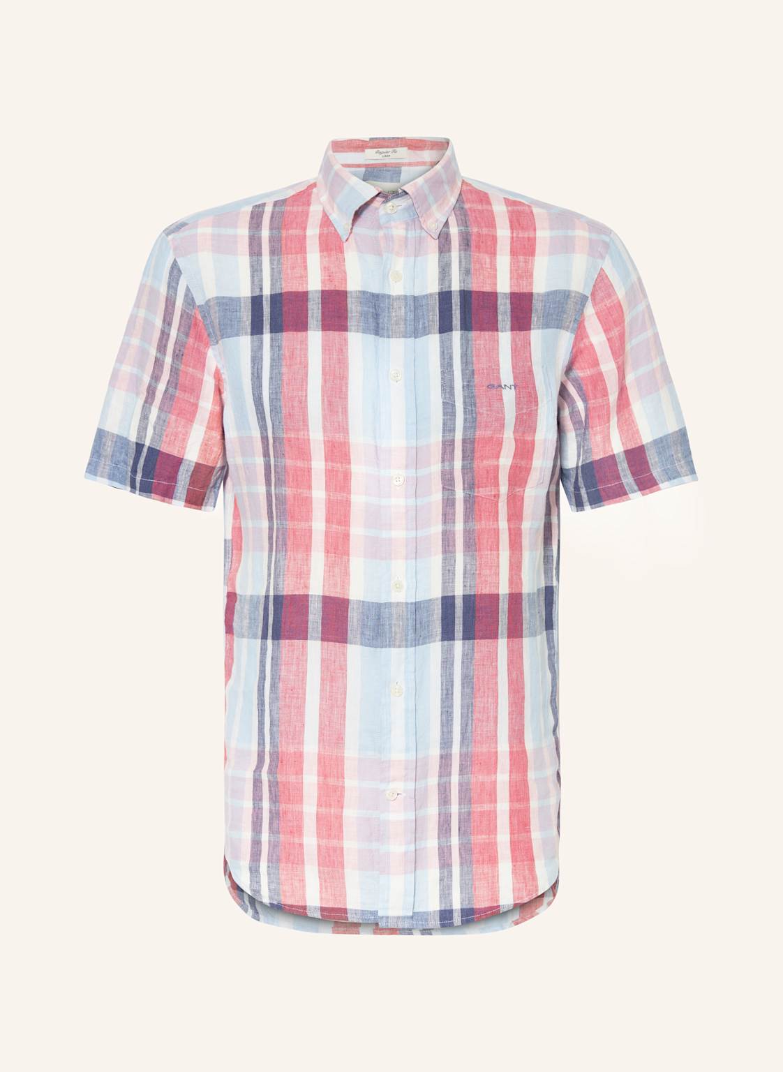 Gant Kurzarm-Hemd Regular Fit Aus Leinen rot Gant Kurzarm-Hemd Regular Fit Aus Leinen rot von Gant