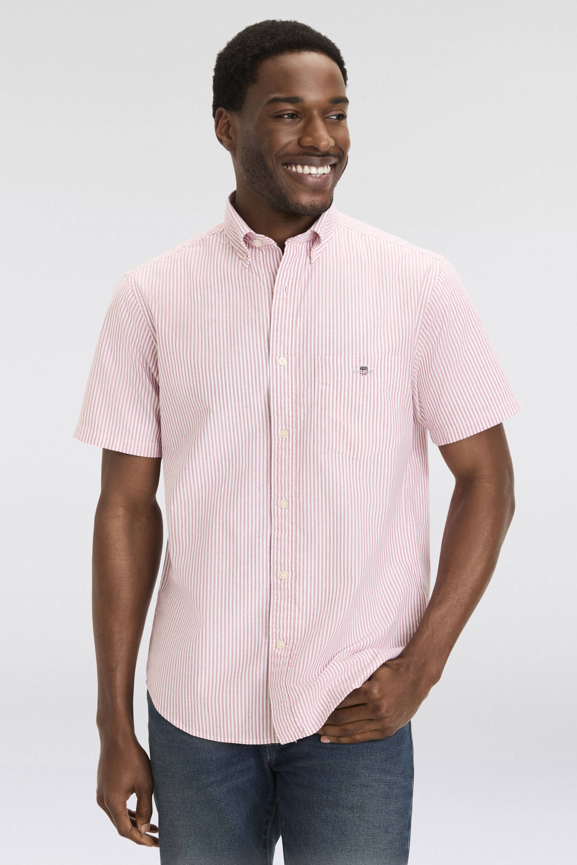 Gant Kurzarmhemd »REG CLASSIC OXFORD STRIPE SS SHIRT« von Gant