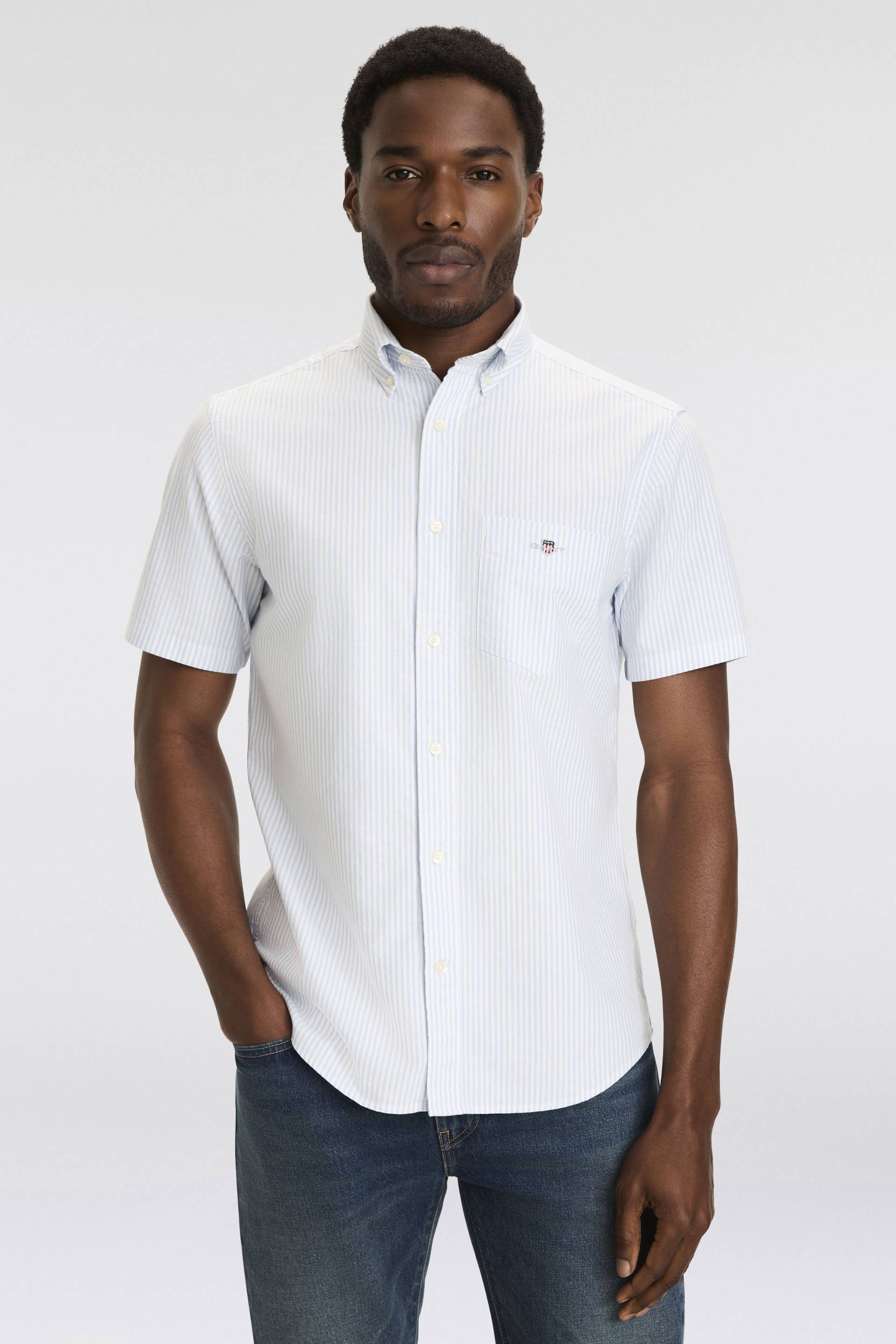 Gant Kurzarmhemd »REG CLASSIC OXFORD STRIPE SS SHIRT« von Gant