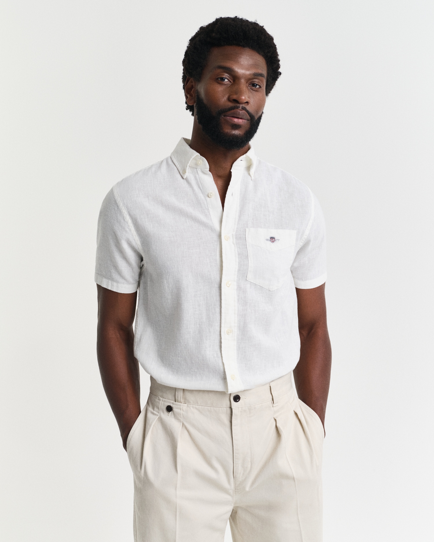 Gant Kurzarmhemd »REG COTTON LINEN SS SHIRT« von Gant