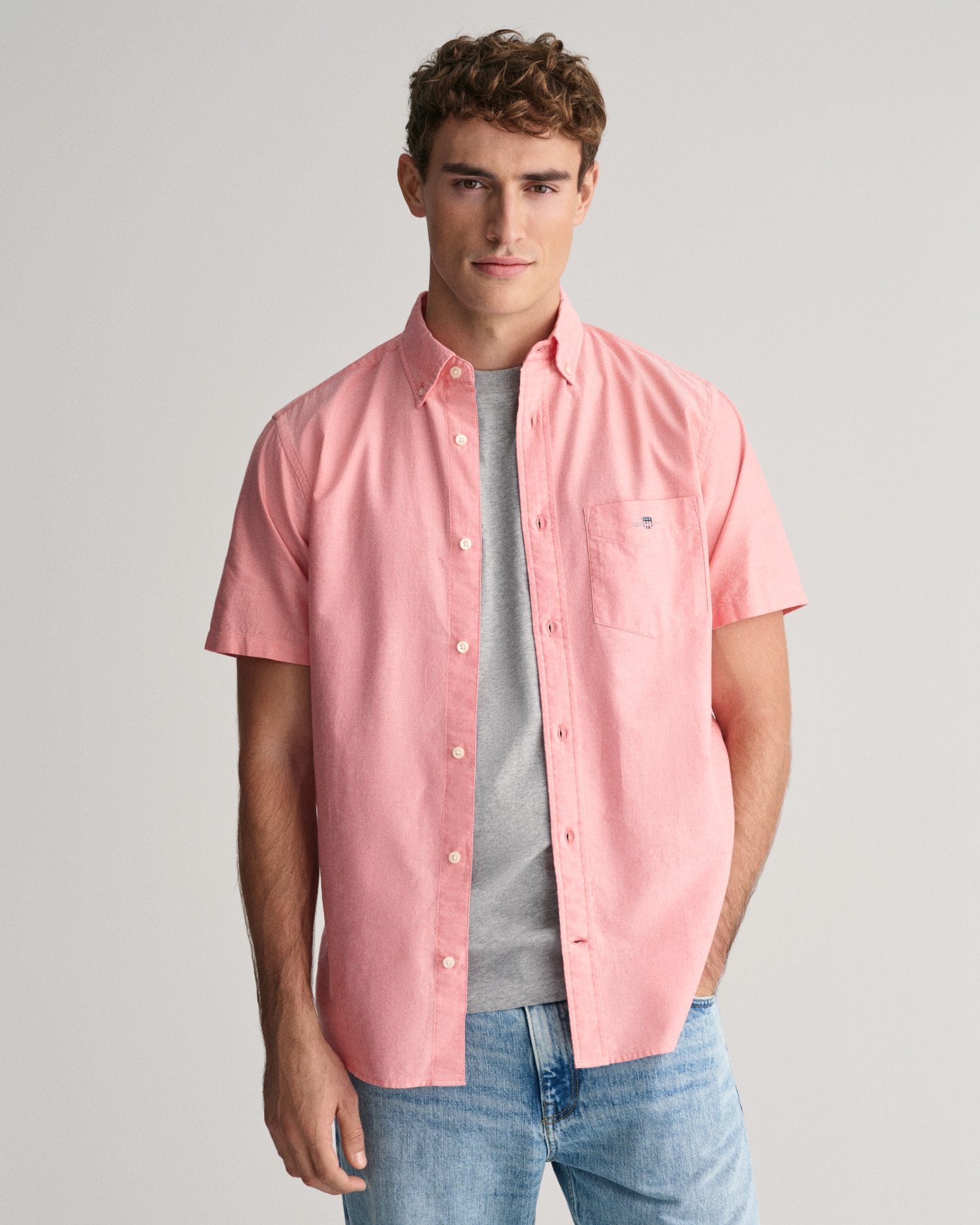 Gant Kurzarmhemd »REG OXFORD SHIRT«, Gant-Stickerei von Gant