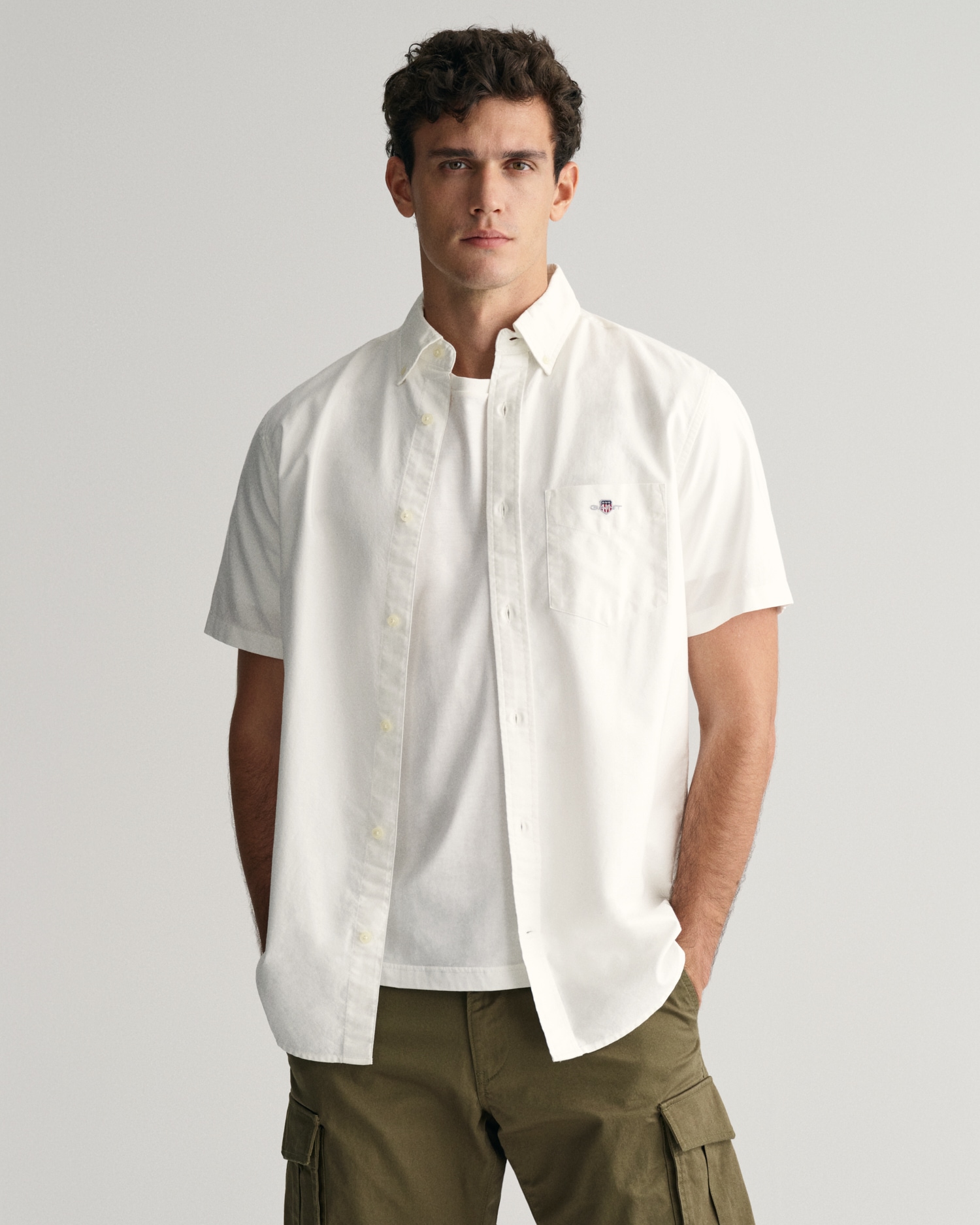 Gant Kurzarmhemd »REG OXFORD SHIRT«, Gant-Stickerei von Gant