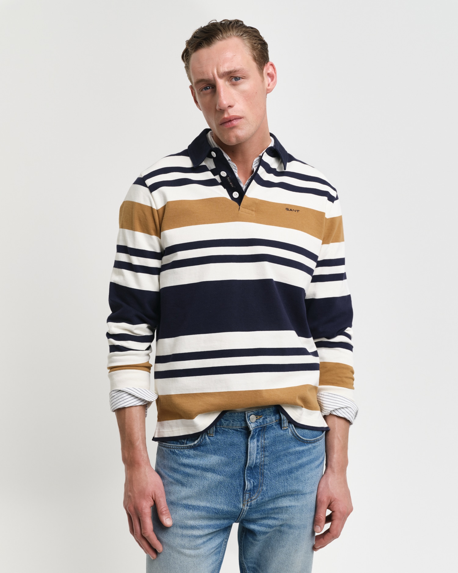 Gant Langarm-Poloshirt »MULTISTRIPE HEAVY RUGGER«, mit bunten Streifen, unisex von Gant