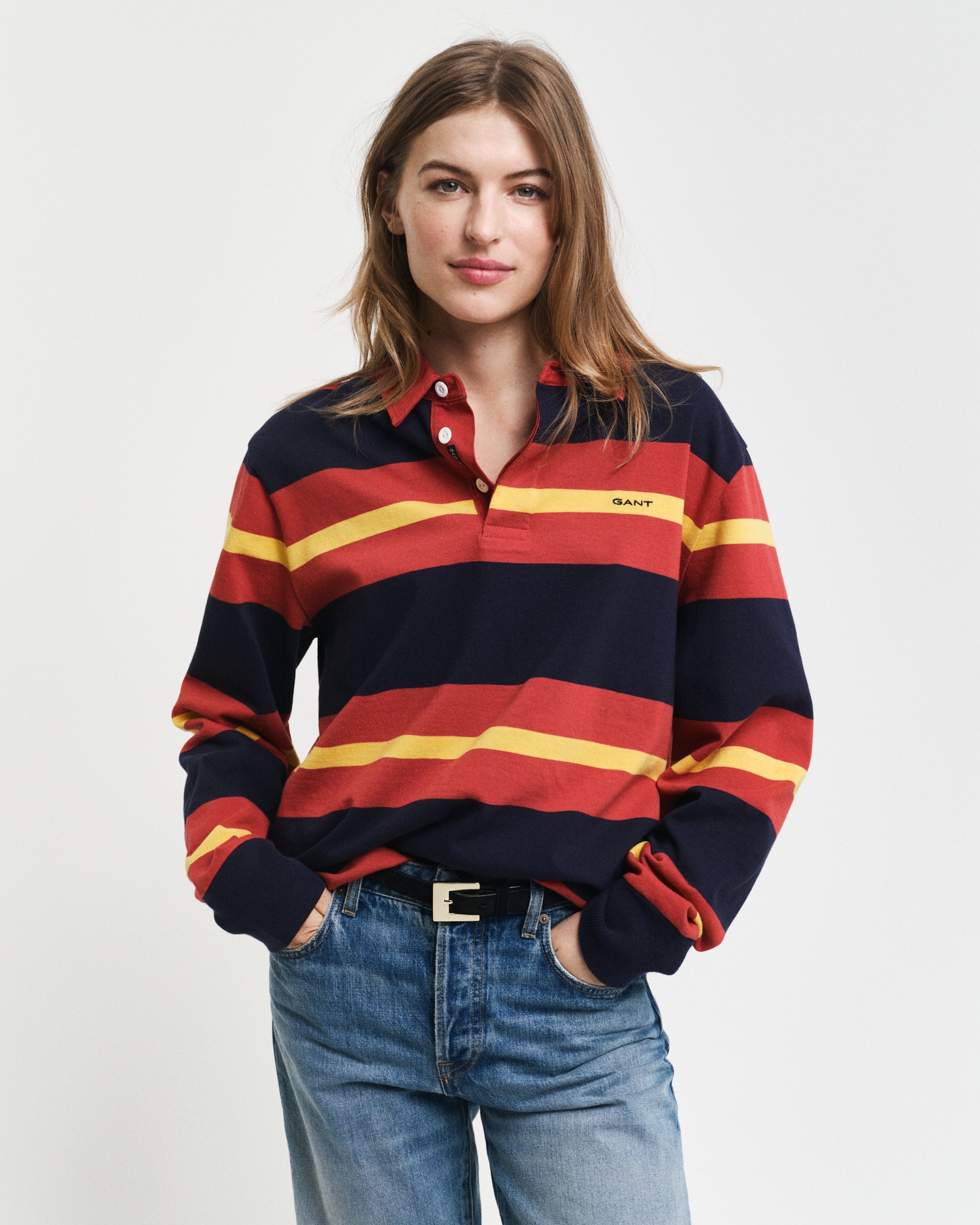 Gant Langarm-Poloshirt »MULTISTRIPE HEAVY RUGGER«, mit bunten Streifen, unisex von Gant