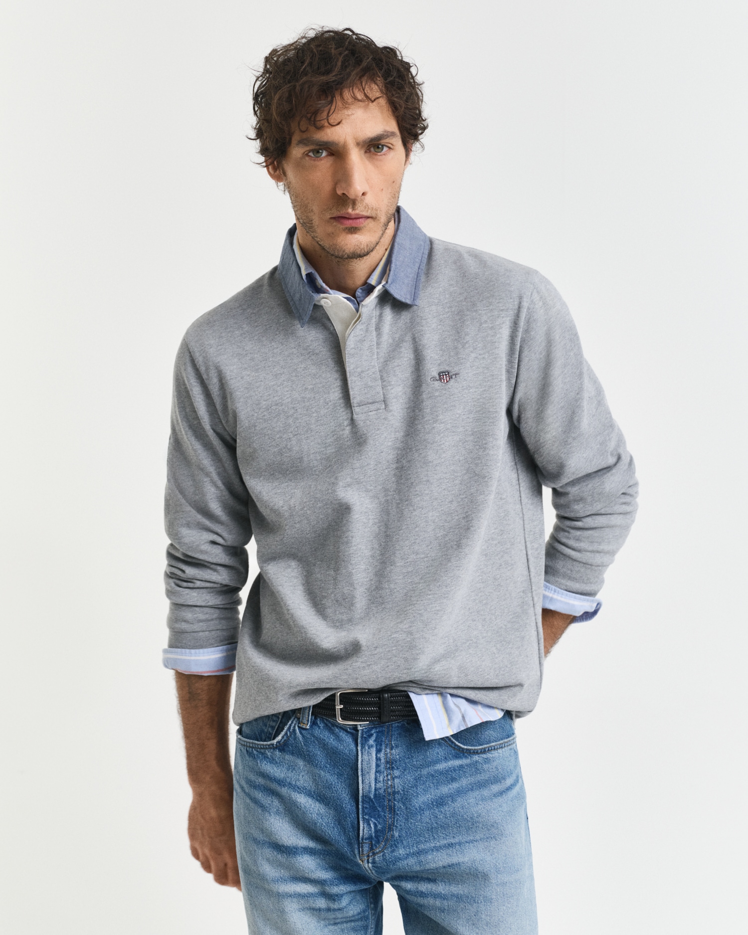 Gant Langarm-Poloshirt »REG CHAMBRAY HEAVY RUGGER« von Gant