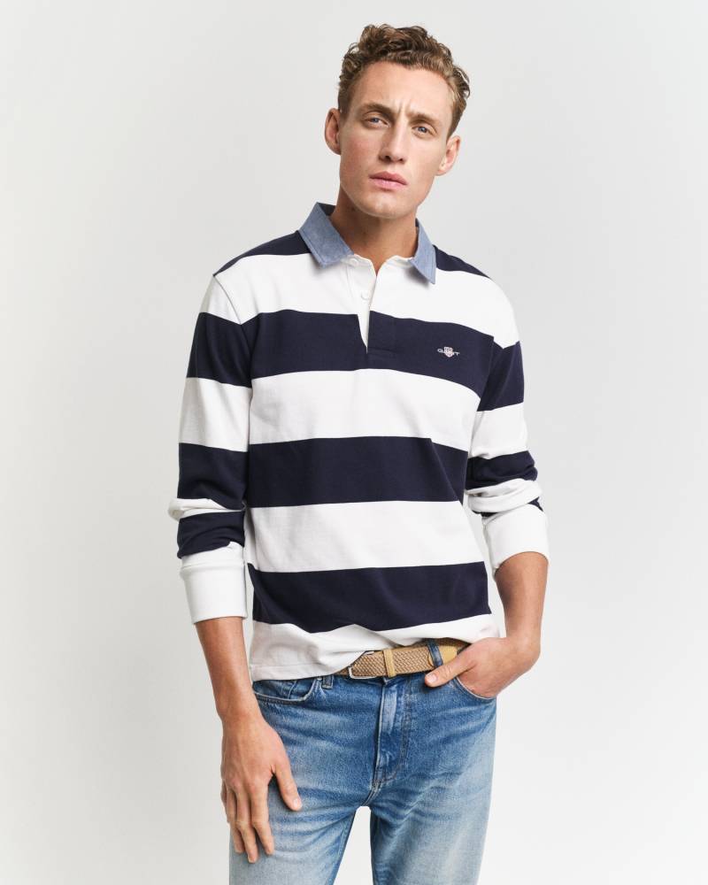 Gant Langarm-Poloshirt »REG CHAMBRAY STRIPE HEAVY RUGGER« von Gant