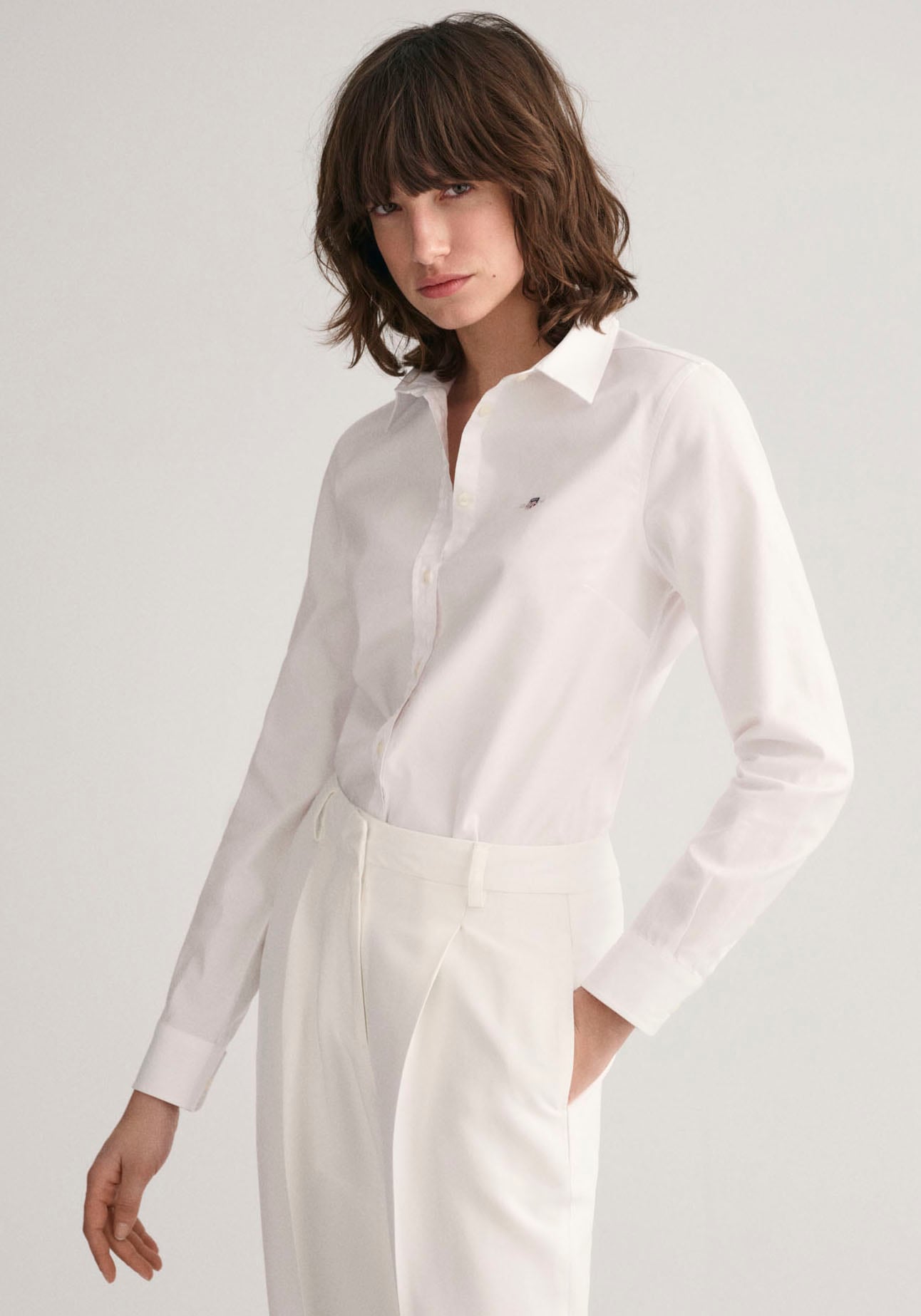 Gant Langarmbluse »New Slim Stretch Oxford Blouse«, für bequemen Sitz u. Bewegungsfreiheit, New Slim Stretch, bügelfrei von Gant