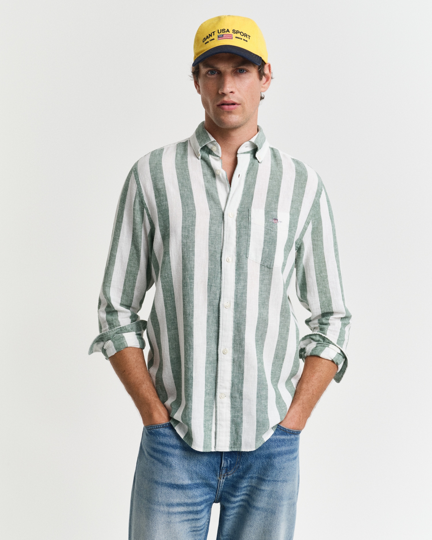 Gant Langarmhemd »REG COTTON LINEN BOLD STRIPE SHIRT« von Gant