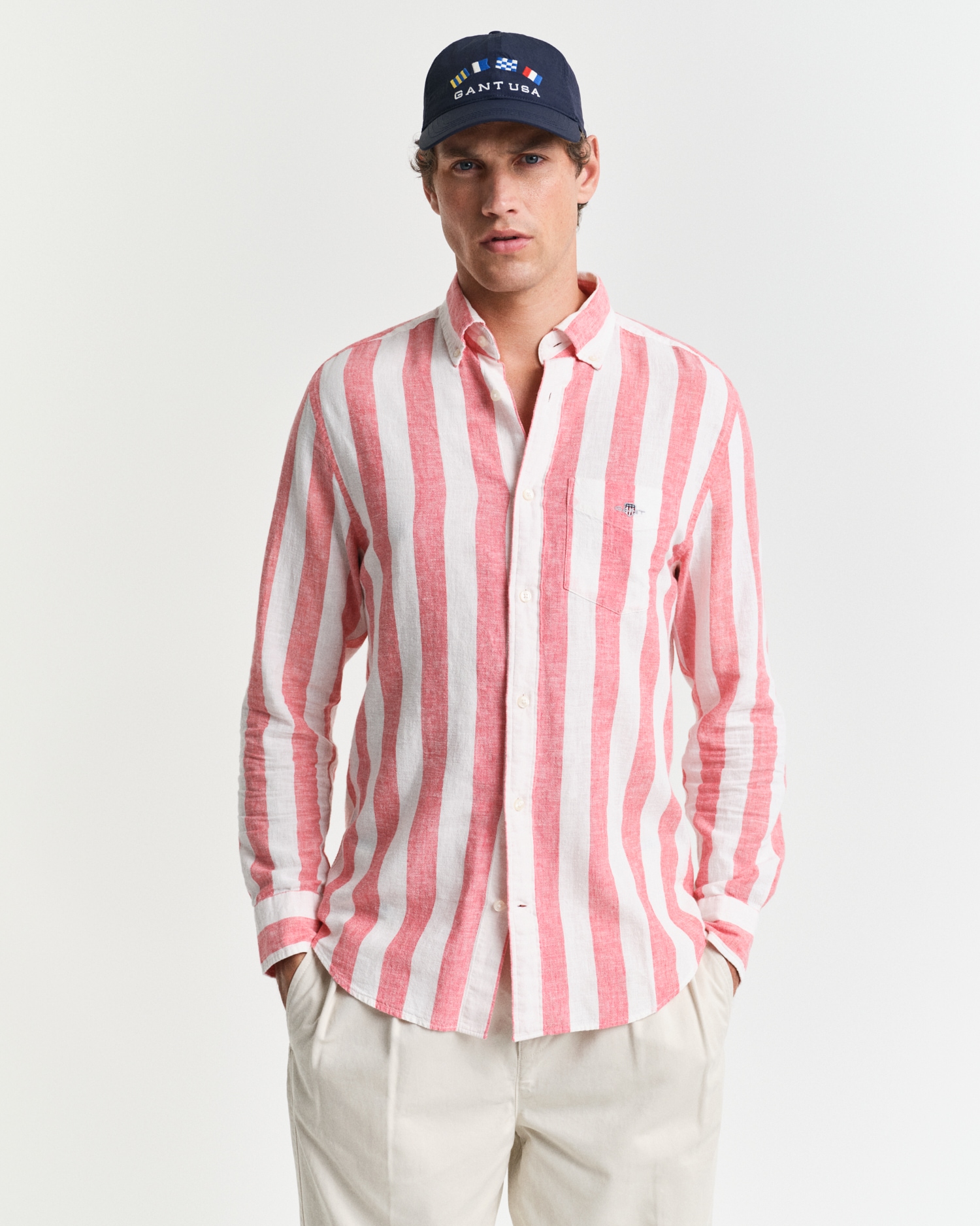 Gant Langarmhemd »REG COTTON LINEN BOLD STRIPE SHIRT« von Gant