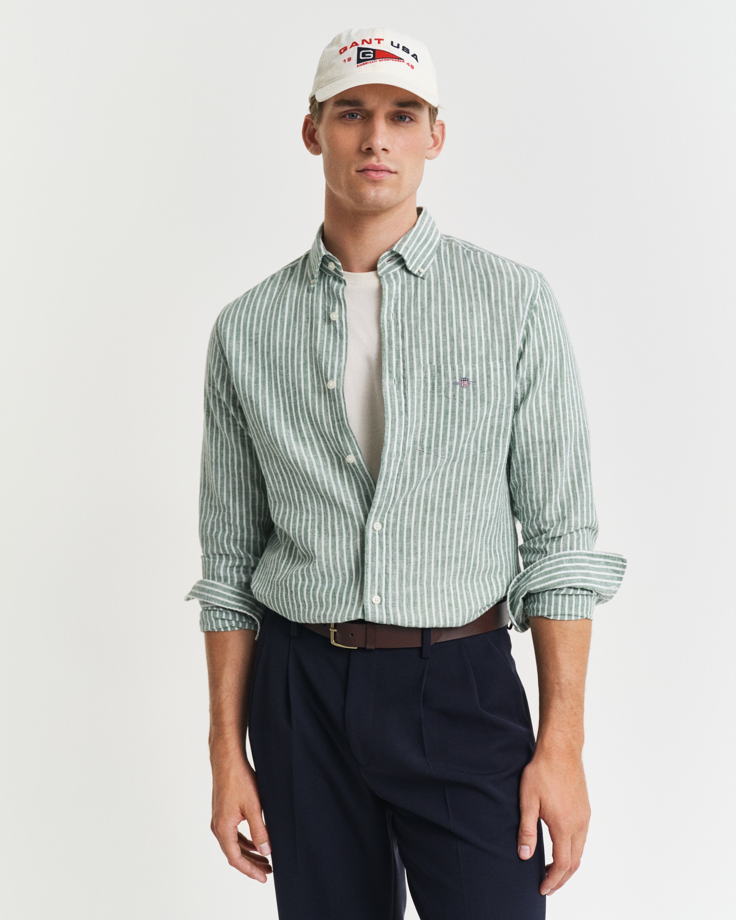 Gant Langarmhemd »REG COTTON LINEN STRIPE SHIRT«, leicht, luftig und atmungsaktiv von Gant