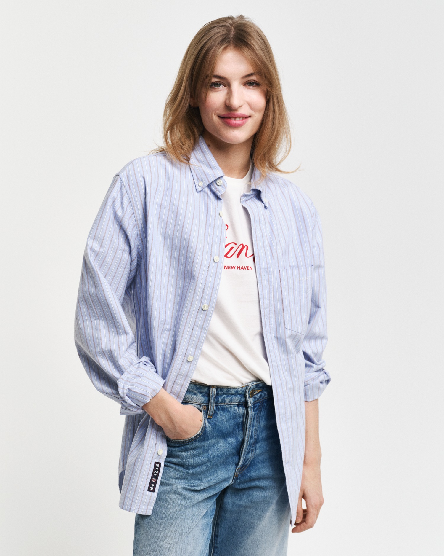 Gant Langarmhemd »REG OXFORD STRIPE SHIRT«, unisex, in leichter Oxford-Qualität von Gant