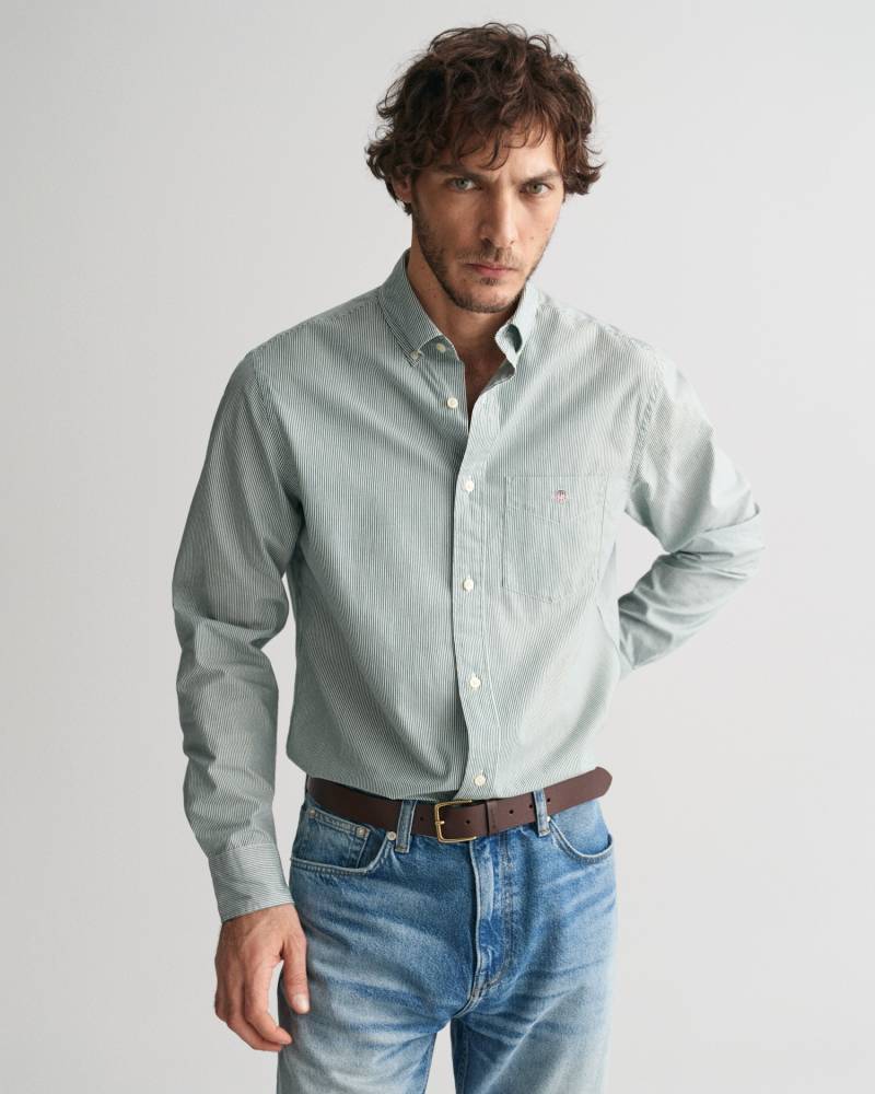 Gant Langarmhemd »REG POPLIN BANKER SHIRT«, Banker Stripe Popeline, leichte Baumwolle von Gant