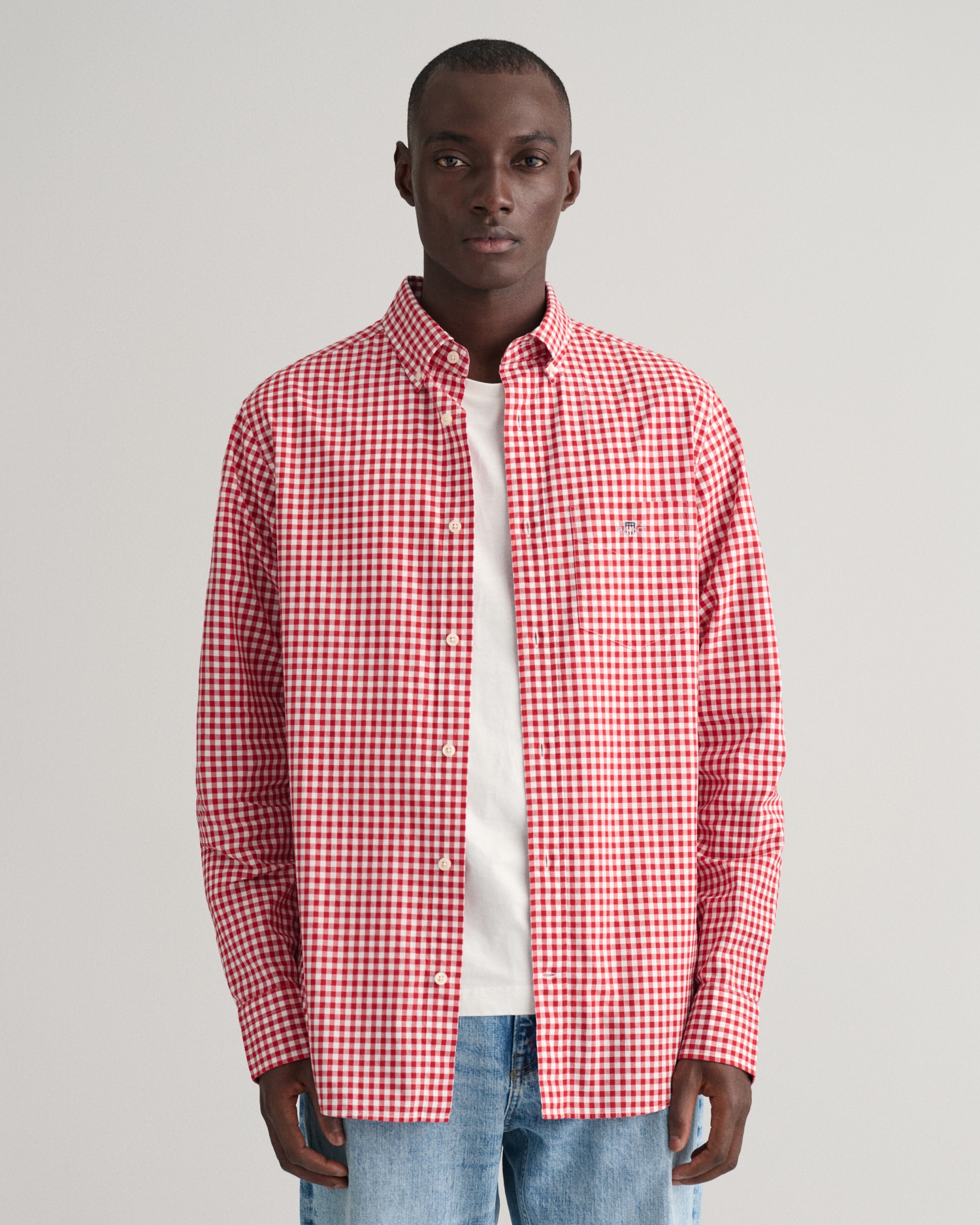 Gant Langarmhemd »REG POPLIN GINGHAM SHIRT«, mit Logostickerei auf der Brust Gant Langarmhemd »REG POPLIN GINGHAM SHIRT«, mit Logostickerei auf der Brust von Gant