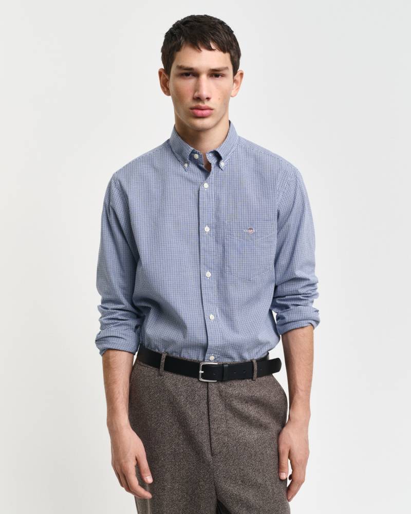 Gant Langarmhemd »REG POPLIN MICRO GINGHAM SHIRT«, Regular Fit Popeline Hemd mit Vichy-Minikaro von Gant