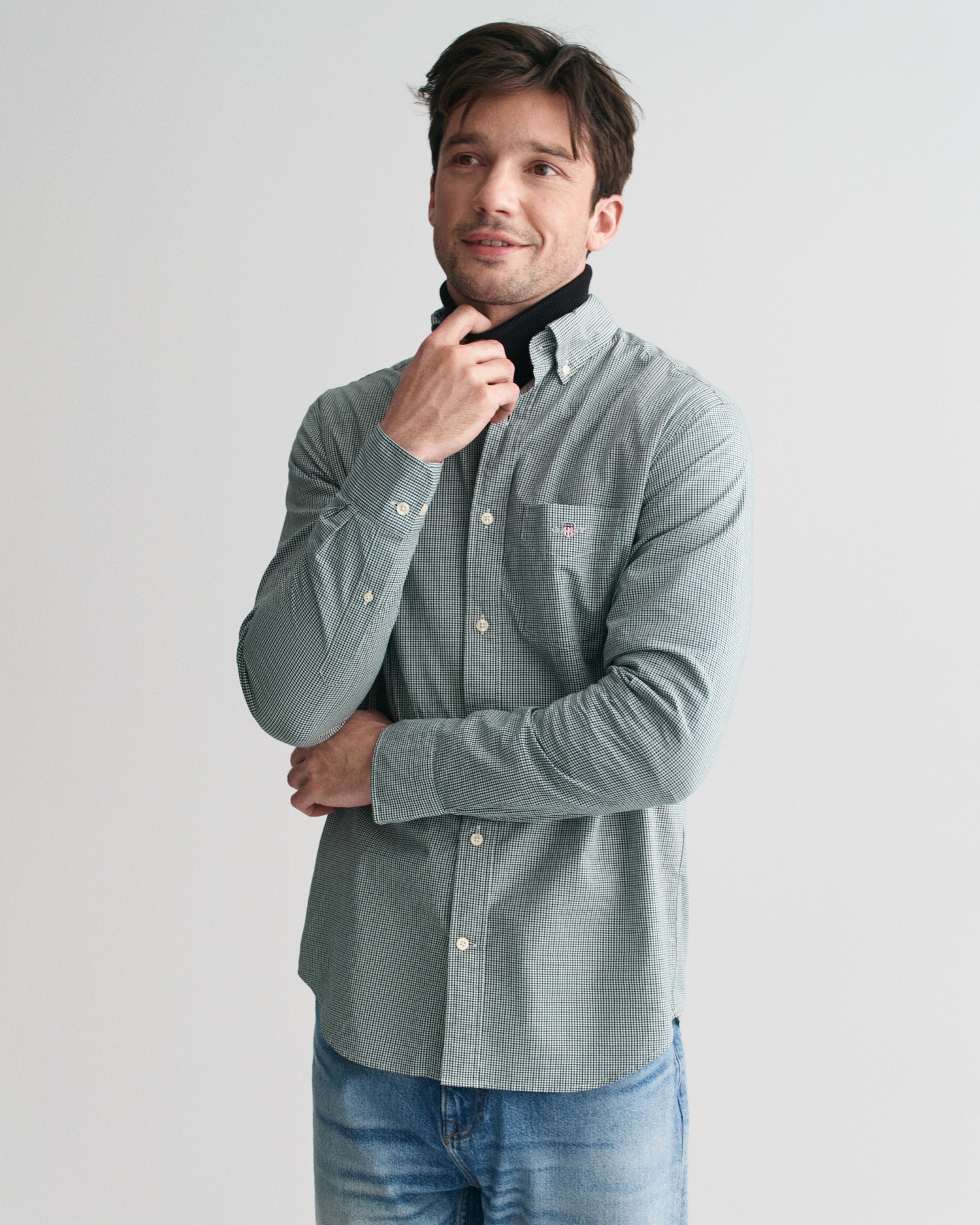 Gant Langarmhemd »REG POPLIN MICRO GINGHAM SHIRT«, Regular Fit Popeline Hemd mit Vichy-Minikaro von Gant