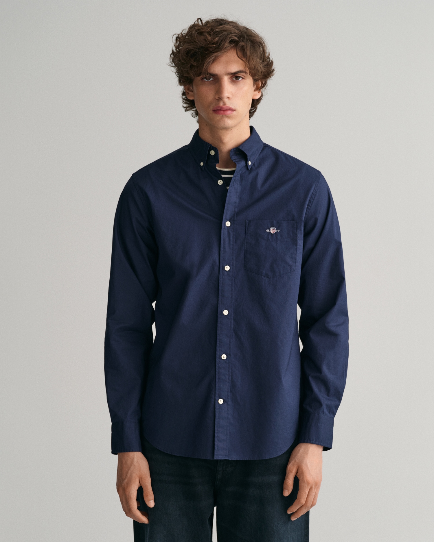 Gant Langarmhemd »Regular Fit Popeline Hemd leicht strapazierfähig pflegeleicht«, mit Label Stickerei auf der Brusttasche von Gant