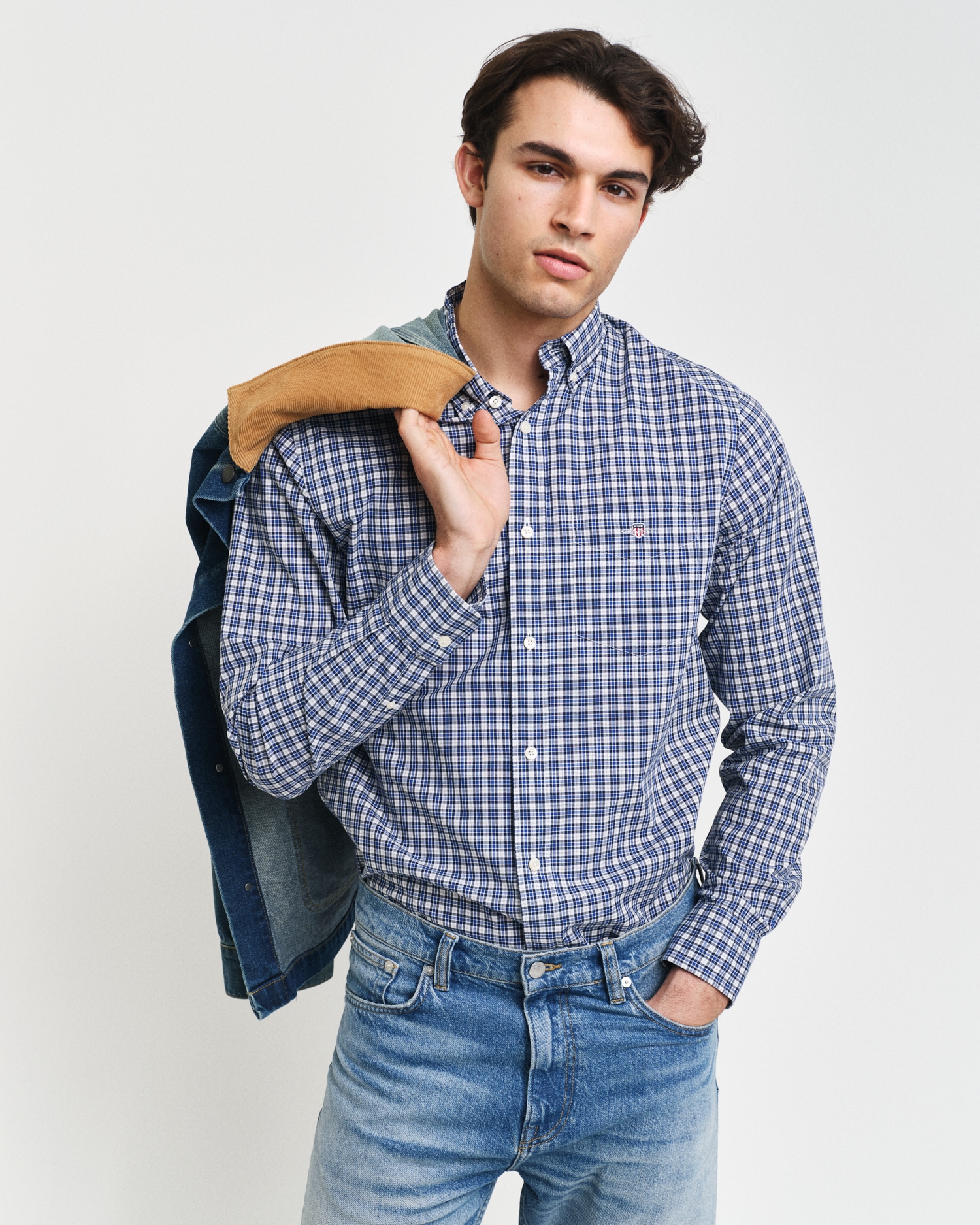 Gant Langarmhemd »REG POPLIN SMALL CHECK SHIRT«, Regular Fit Popeline Hemd mit kleinem Karomuster von Gant