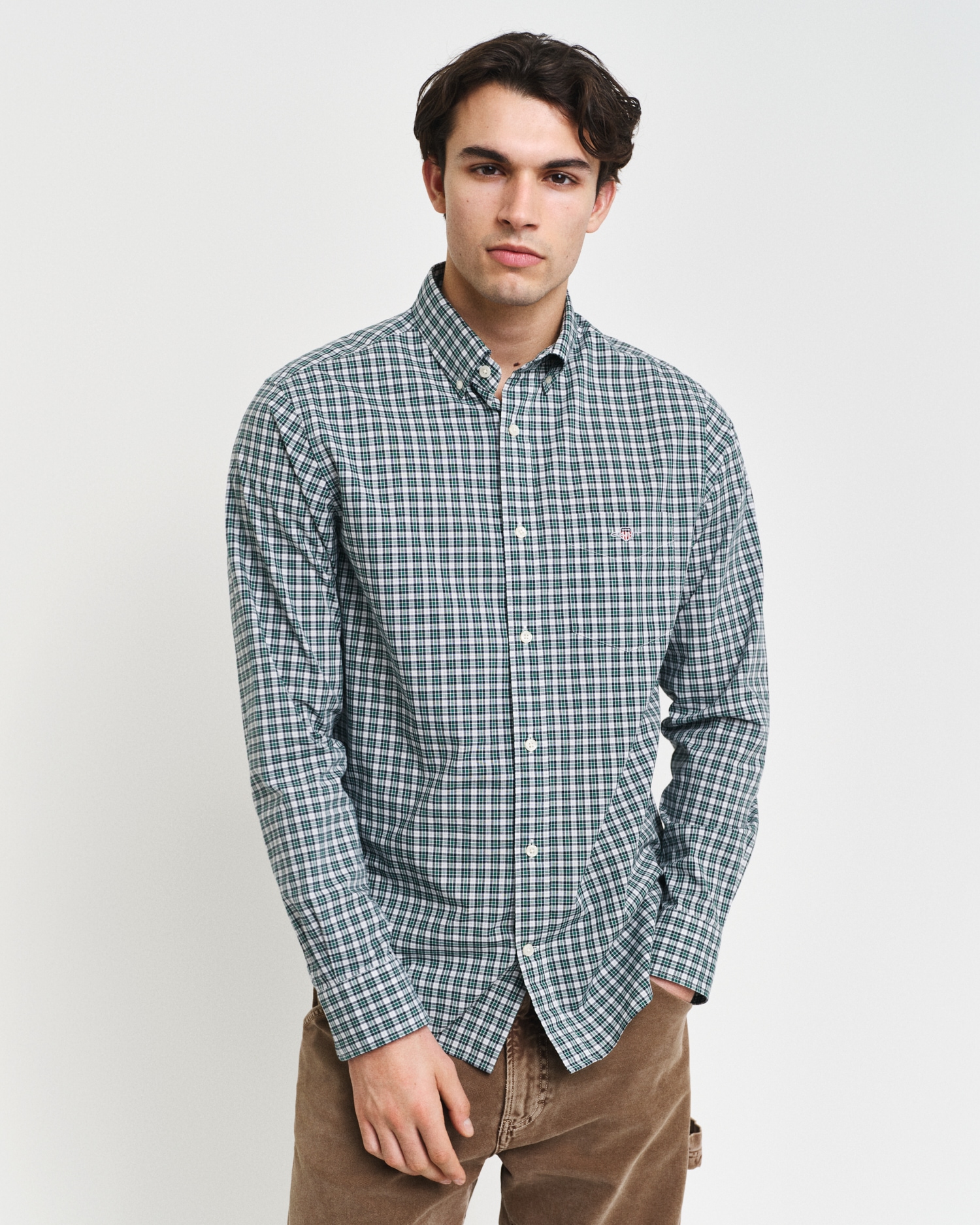 Gant Langarmhemd »REG POPLIN SMALL CHECK SHIRT«, Regular Fit Popeline Hemd mit kleinem Karomuster von Gant