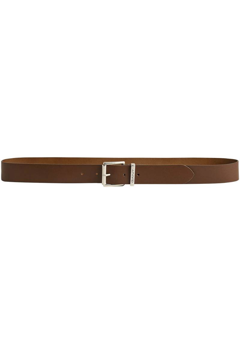 Gant Ledergürtel »LOGO LEATHER BELT«, mit silberfarbenner Schnalle, Dornschliesse, 100% Echt Leder, Langlebig von Gant