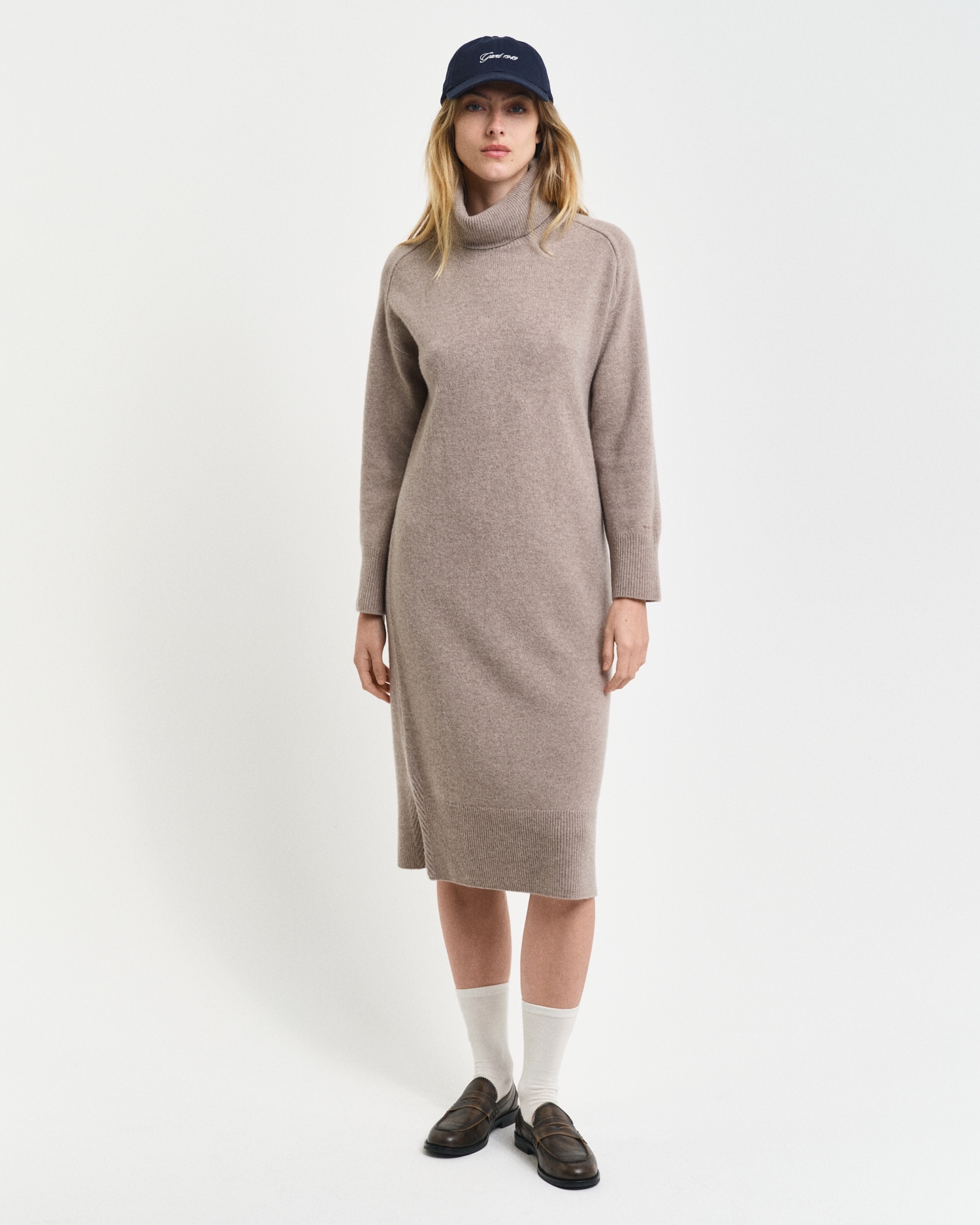 Gant Midikleid »HERRINGBONE DETAIL ROLLNECK DRESS«, mit Rollkragen von Gant