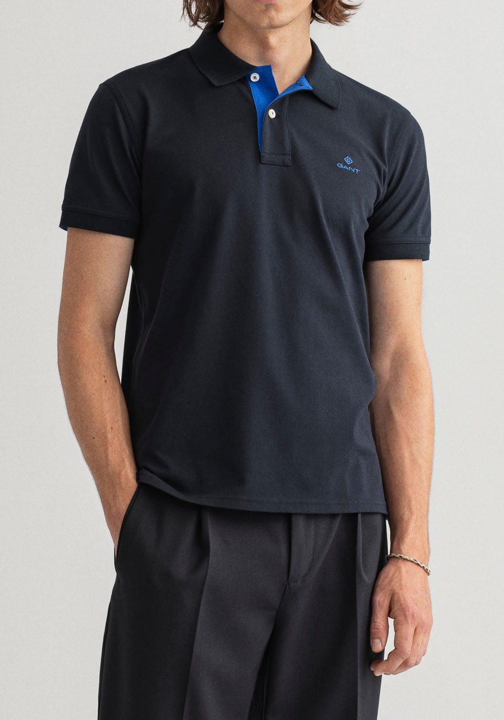 Gant Poloshirt »CONTRAST COLLAR PIQUE SS RUGGER«, formstabil durch Elasthan von Gant