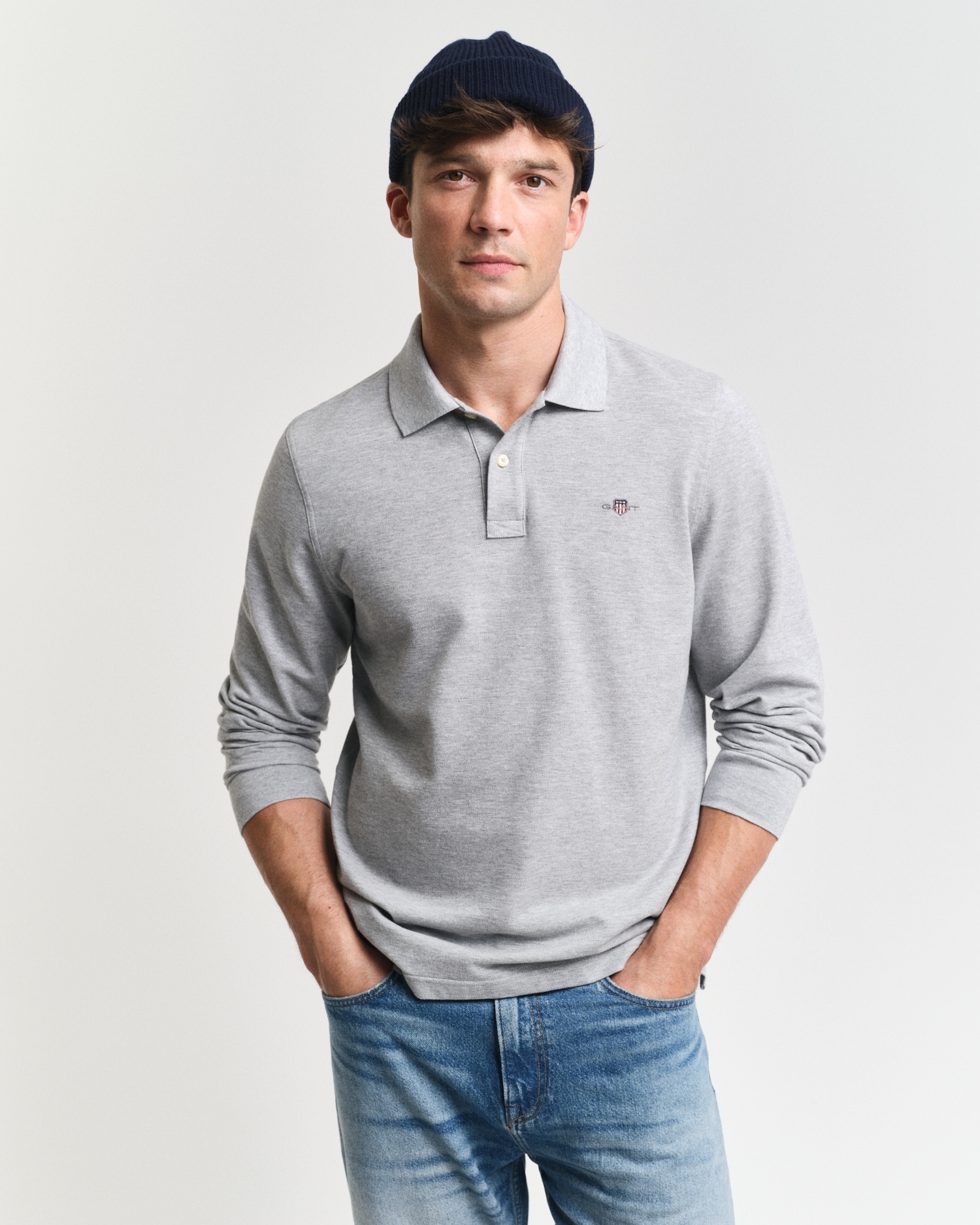 Gant Poloshirt »REG SHIELD LS PIQUE RUGGER«, mit Logotickerei auf der Brust von Gant