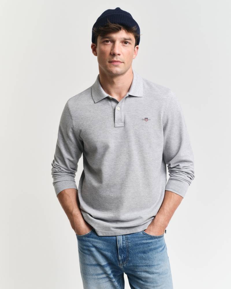 Gant Poloshirt »REG SHIELD LS PIQUE RUGGER«, mit Logotickerei auf der Brust von Gant