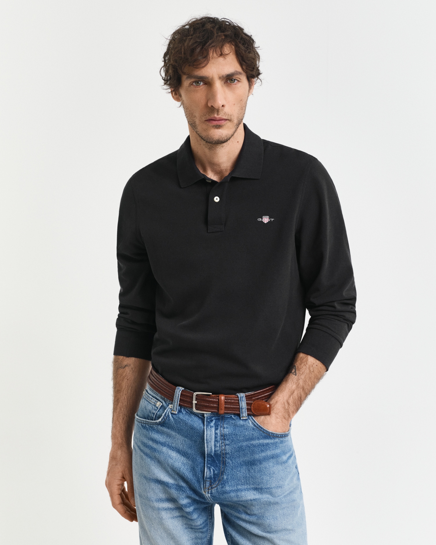 Gant Poloshirt »REG SHIELD LS PIQUE RUGGER«, mit Logotickerei auf der Brust von Gant