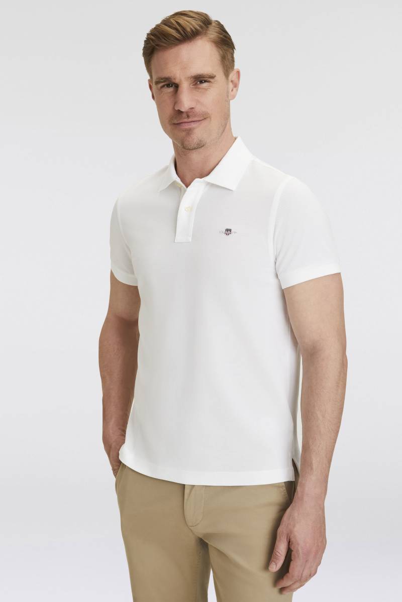 Gant Poloshirt »REG SHIELD SS PIQUE POLO«, mit Logo und Flachstrickkragen 100% Baumwolle Pique von Gant