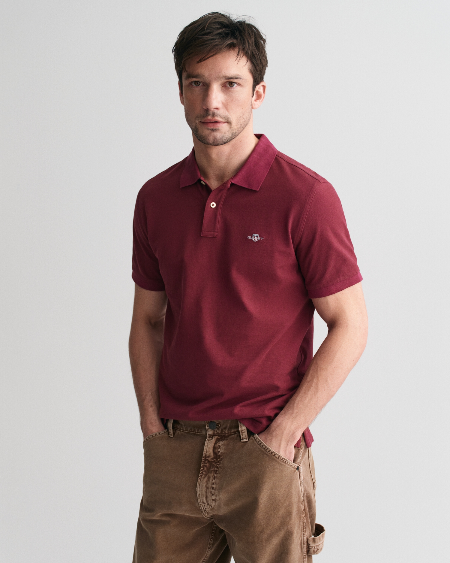 Gant Poloshirt »REG SHIELD SS PIQUE POLO«, mit Logo und Flachstrickkragen 100% Baumwolle Pique von Gant