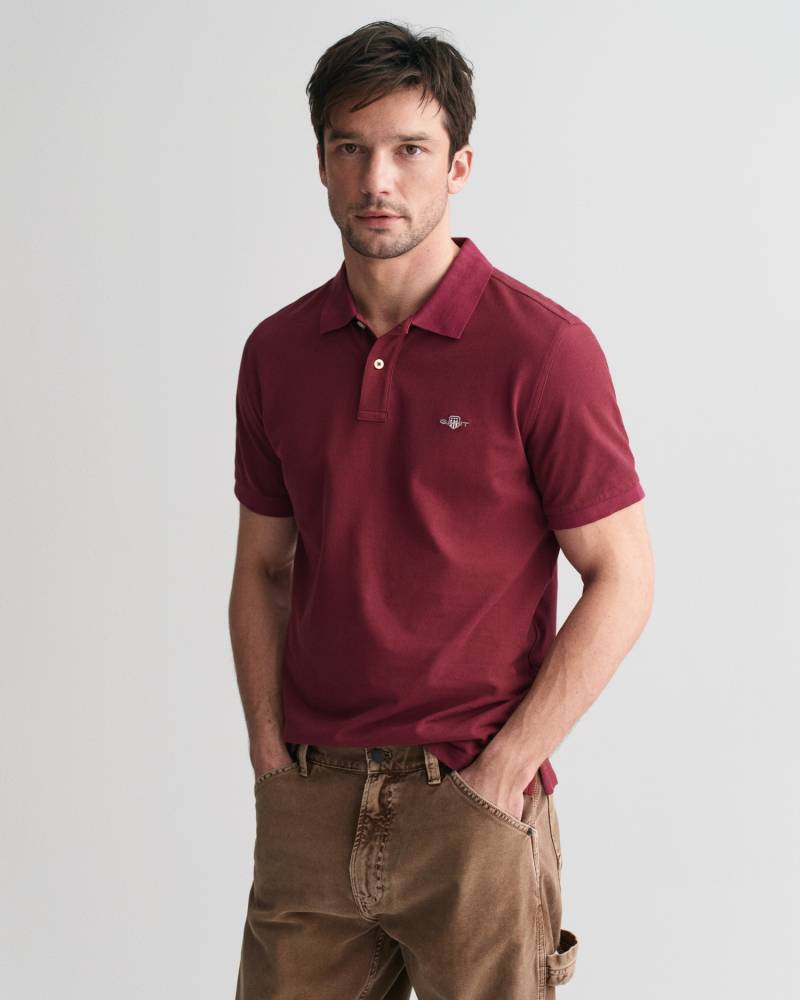 Gant Poloshirt »REG SHIELD SS PIQUE POLO«, mit Logo und Flachstrickkragen 100% Baumwolle Pique von Gant