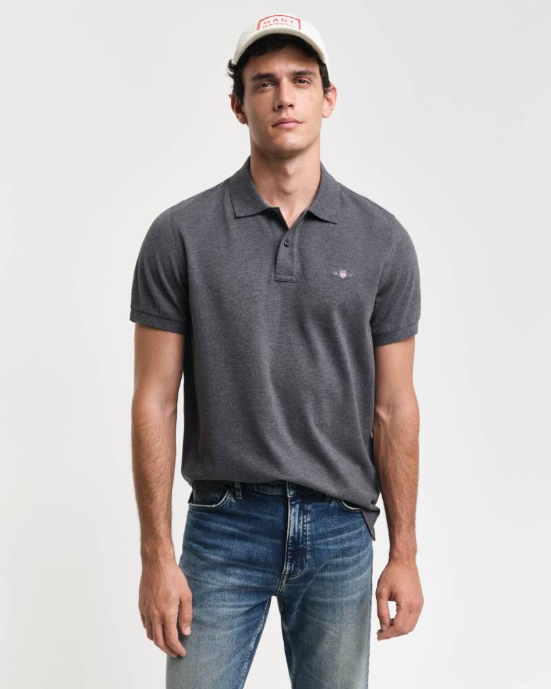 Gant Poloshirt »REG SHIELD SS PIQUE POLO«, mit Logo und Flachstrickkragen 100% Baumwolle Pique von Gant