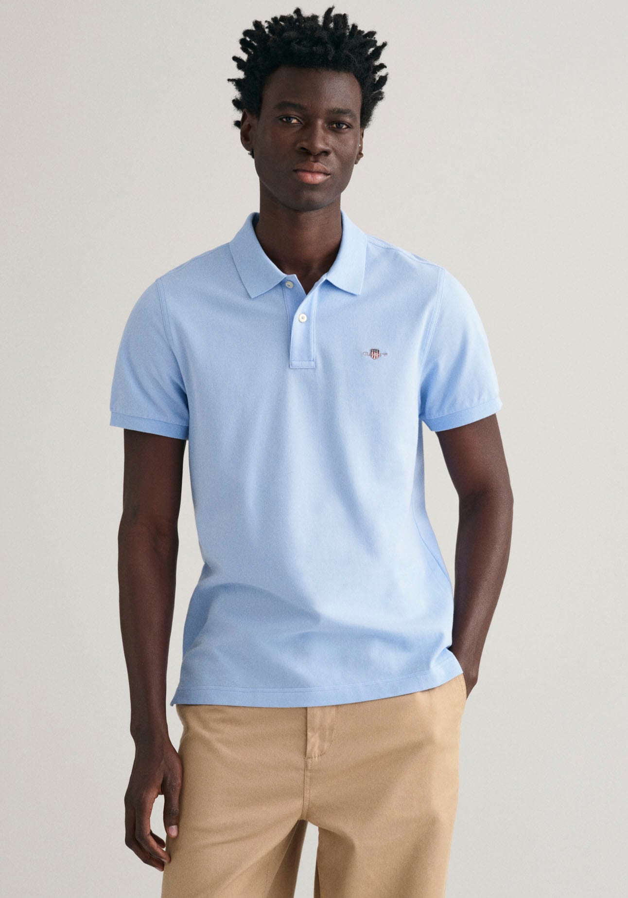 Gant Poloshirt »REG SHIELD SS PIQUE POLO«, mit Logo und Flachstrickkragen 100% Baumwolle Pique von Gant