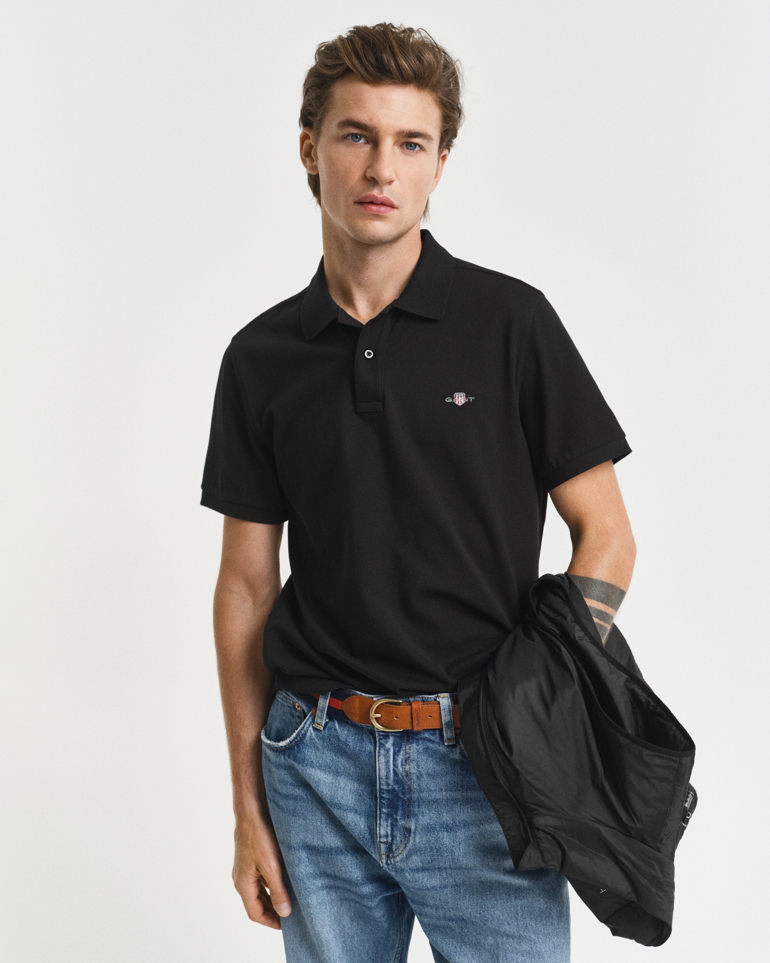 Gant Poloshirt »REG SHIELD SS PIQUE POLO«, mit Logo und Flachstrickkragen 100% Baumwolle Pique von Gant