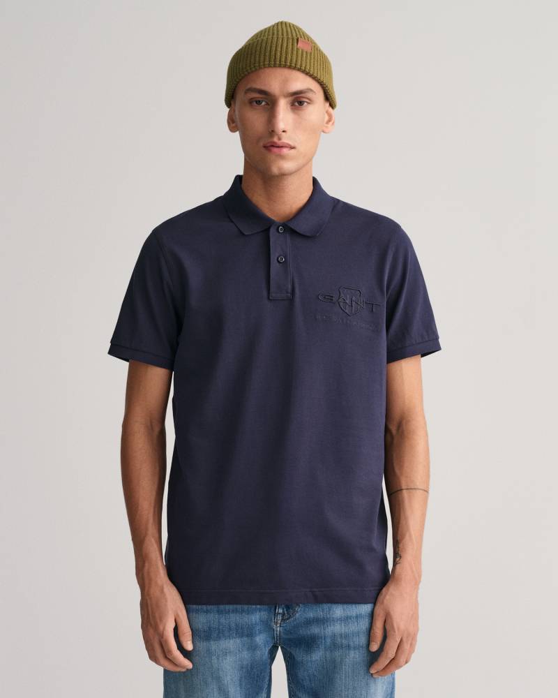 Gant Poloshirt »REG TONAL SHIELD SS RUGGER«, Ton in Ton Stickerei auf der Brust von Gant