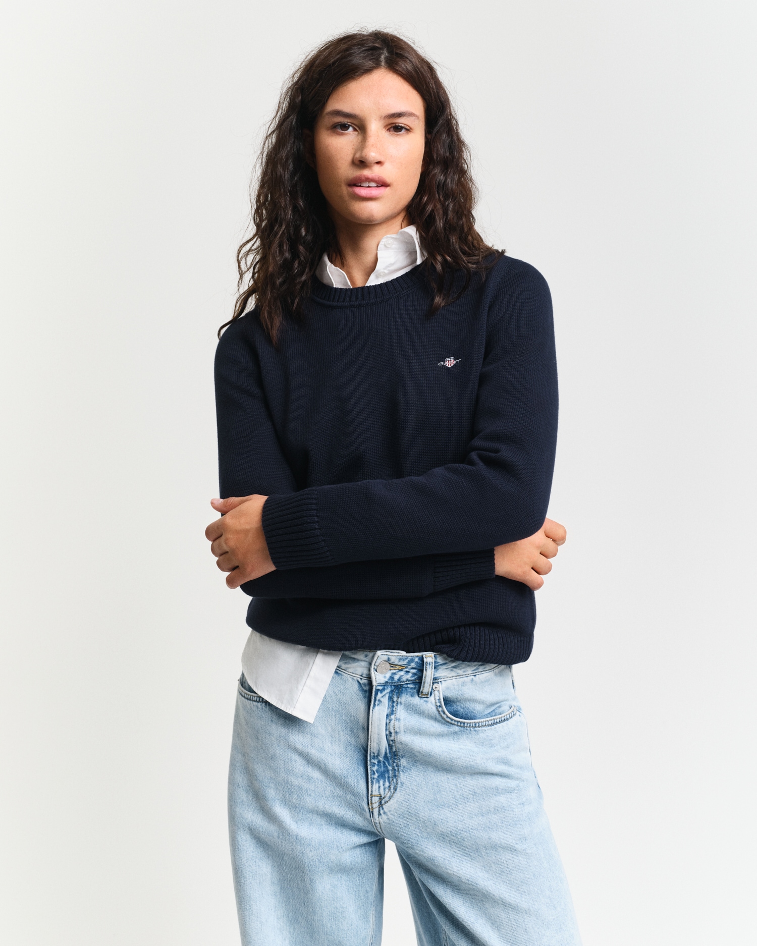 Gant Rundhalspullover »CLASSIC COTTON C-NECK«, mit Zopfstrickmuster Gant Rundhalspullover »CLASSIC COTTON C-NECK«, mit Zopfstrickmuster von Gant