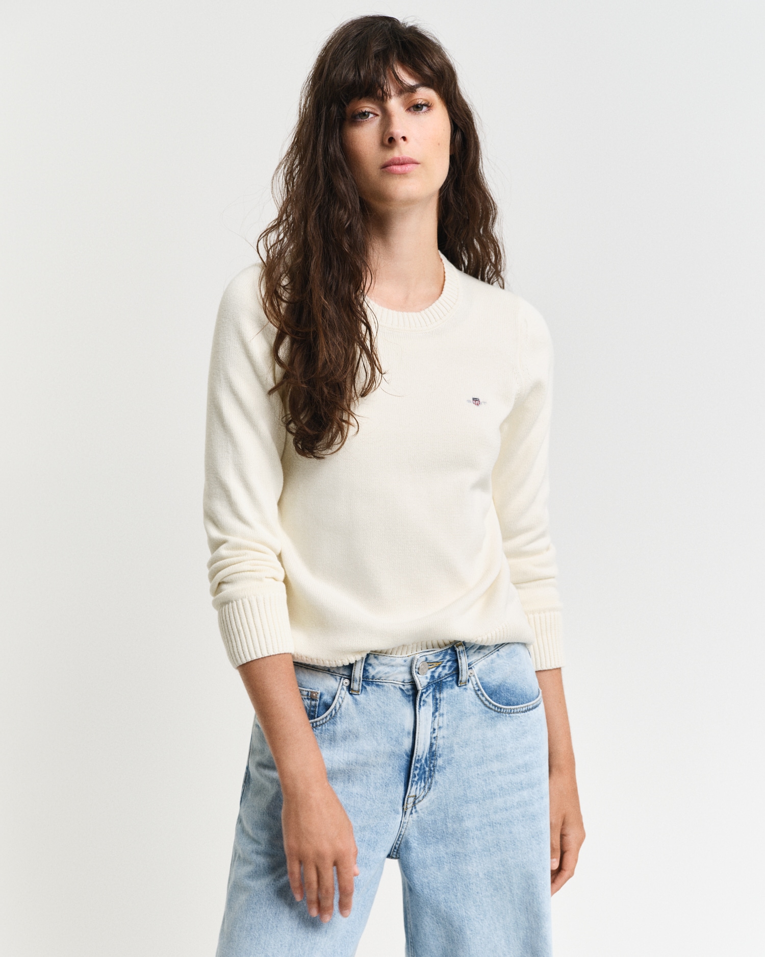 Gant Rundhalspullover »CLASSIC COTTON C-NECK«, mit Zopfstrickmuster von Gant