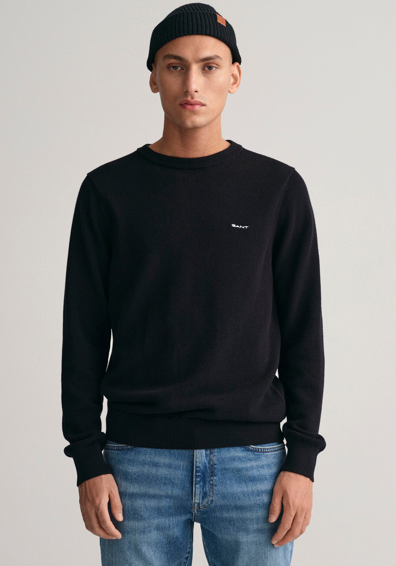 Gant Rundhalspullover »COTTON PIQUE C-NECK«, mit Logostickerei auf der Brust Gant Rundhalspullover »COTTON PIQUE C-NECK«, mit Logostickerei auf der Brust von Gant