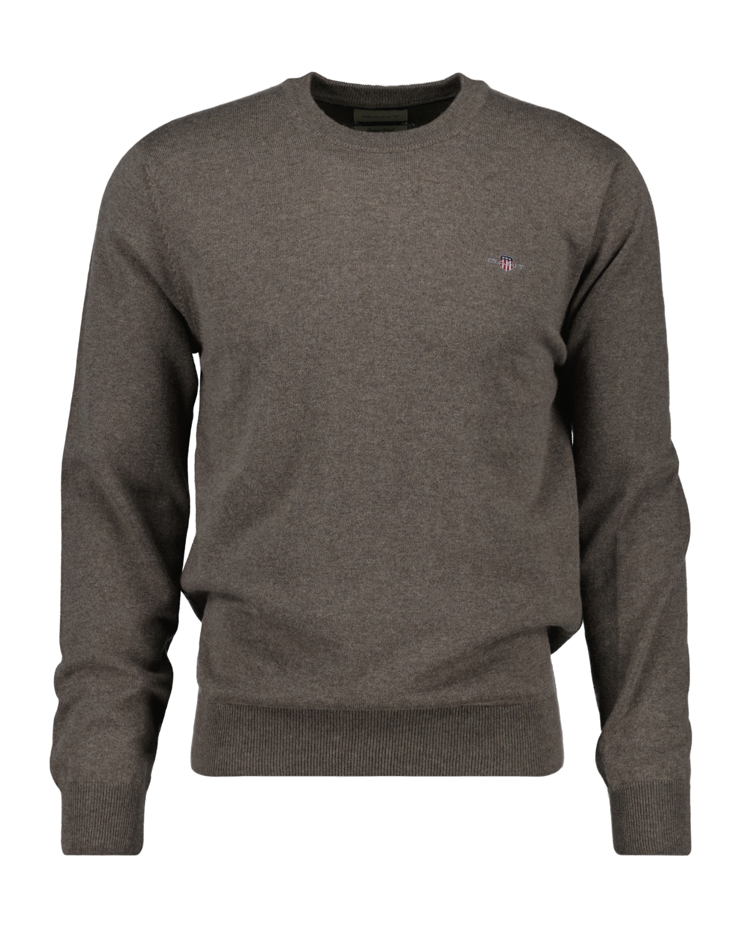 Gant Rundhalspullover »CTN/WO C-NECK«, mit Logostickerei von Gant