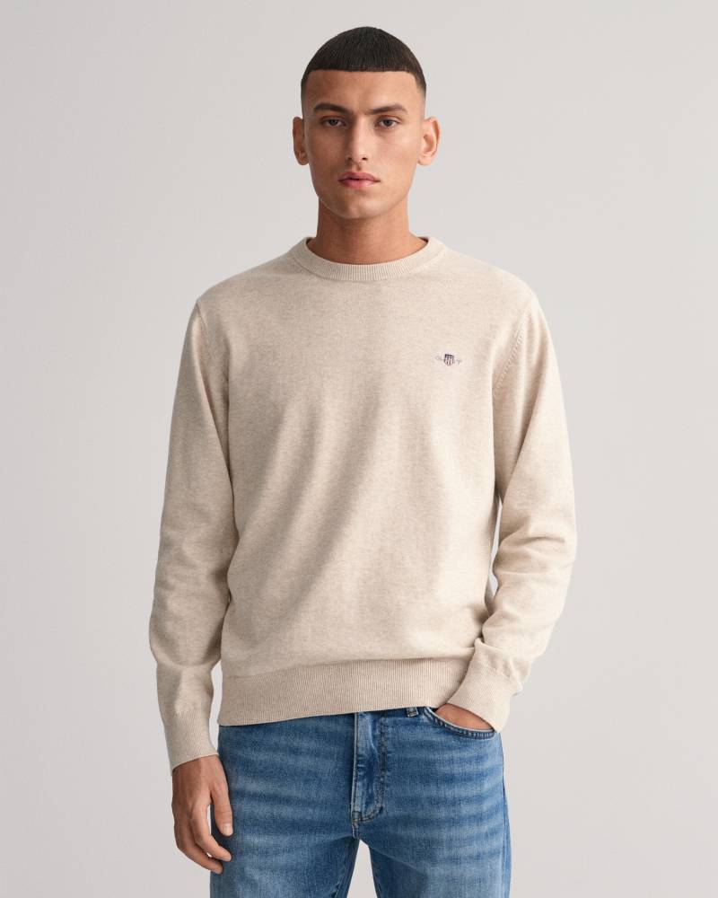 Gant Rundhalspullover »CLASSIC COTTON C-NECK«, Premium Strickpullver aus weicher 100% Baumwolle, Übergangspullover von Gant